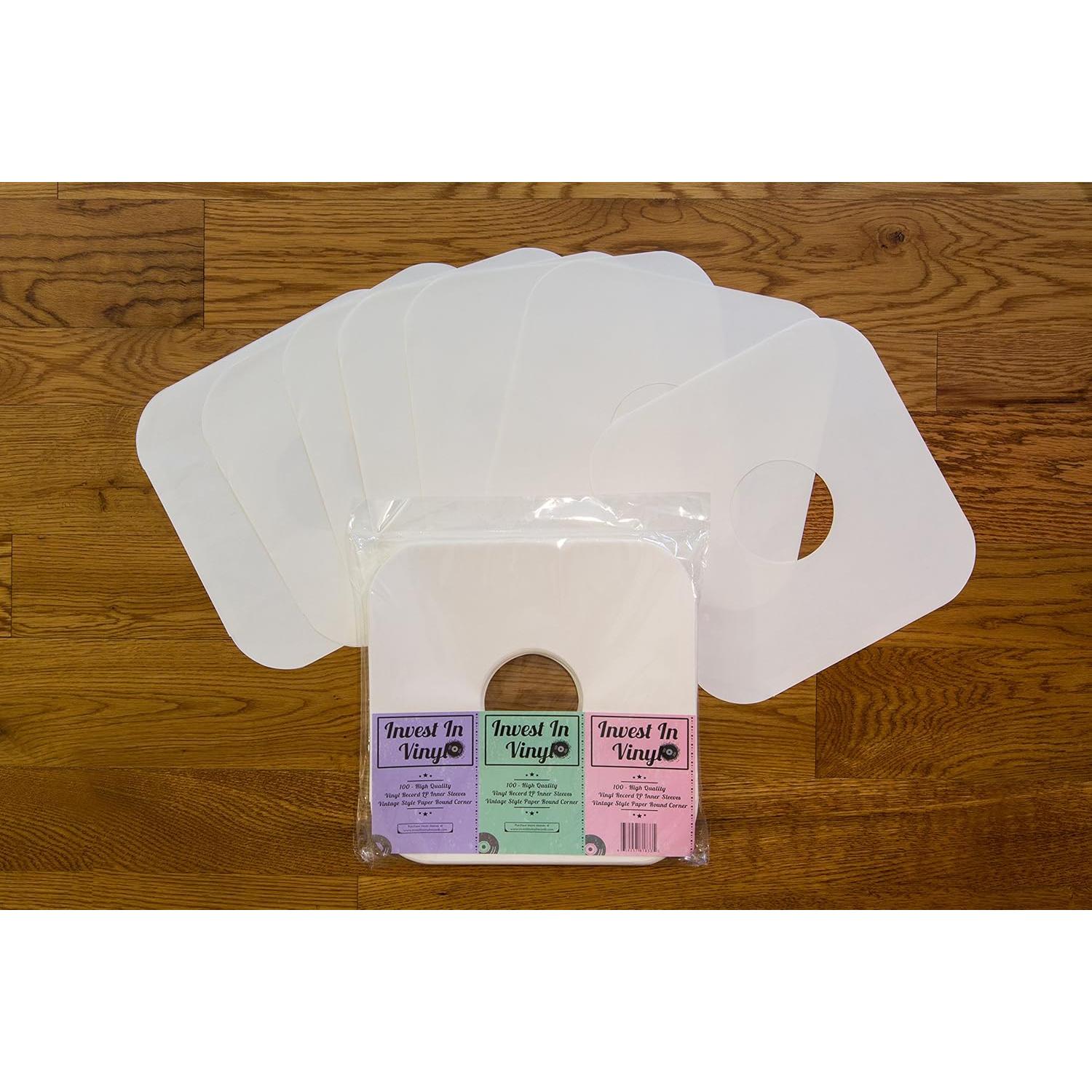 100 Fundas Internas de Vinilo LP Invest In Vinyl 12" Marfil 80 GSM
