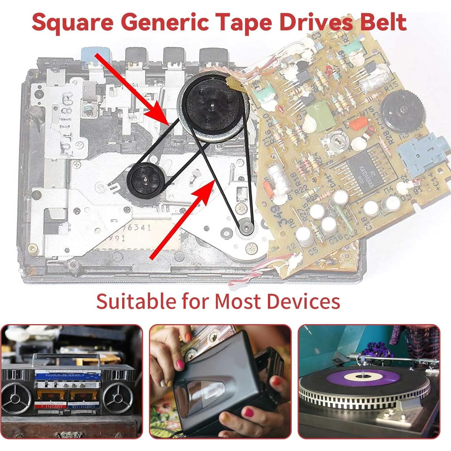 Cinturones de goma para grabadoras de casete TEANTECH 50PCS