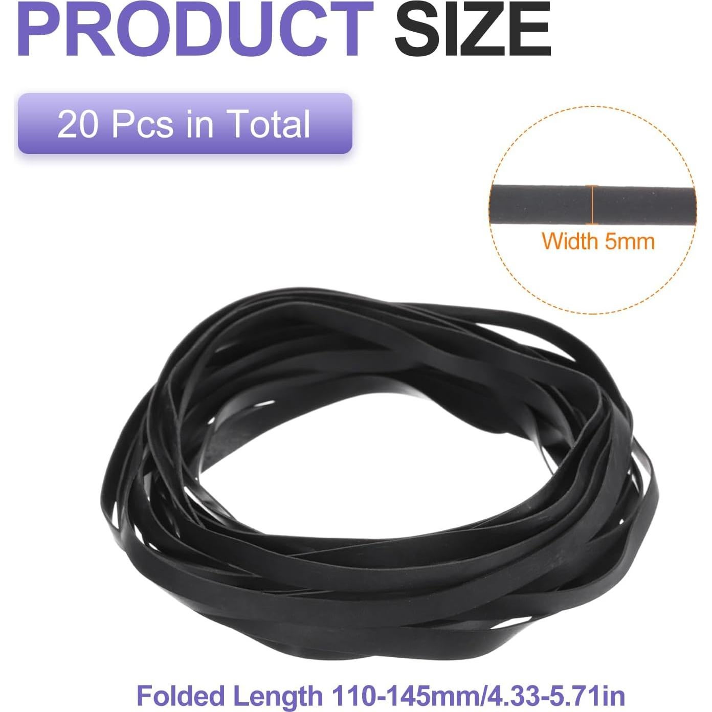 20 Pcs Correas de Reemplazo para Plato Giratorio uxcell 110-145mm