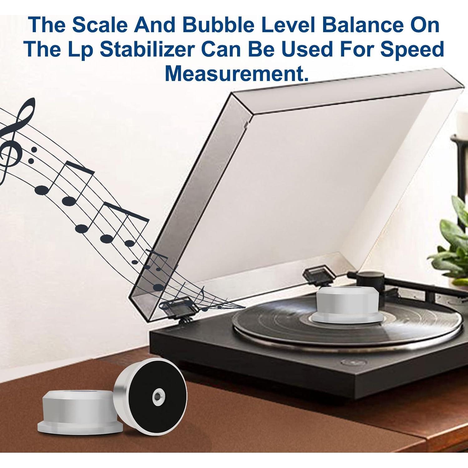 Estabilizador de Discos Monosaudio 320g con Nivel de Burbuja Plata