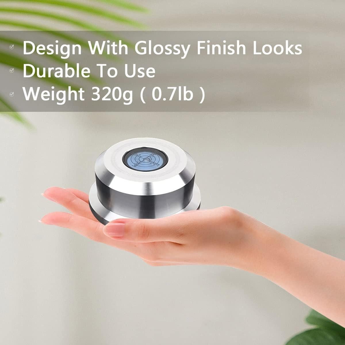 Estabilizador de Discos Monosaudio 320g con Nivel de Burbuja Plata