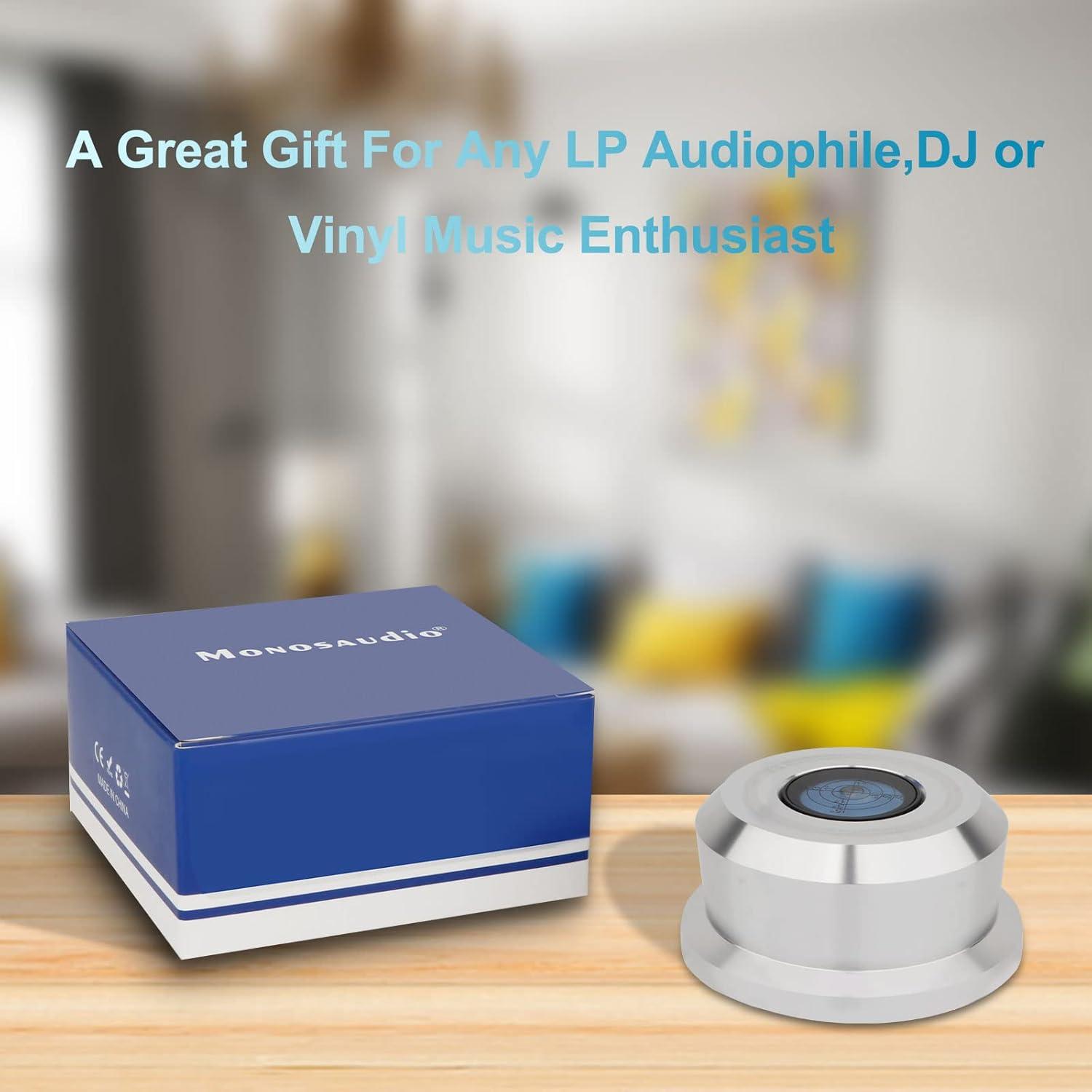 Estabilizador de Discos Monosaudio 320g con Nivel de Burbuja Plata