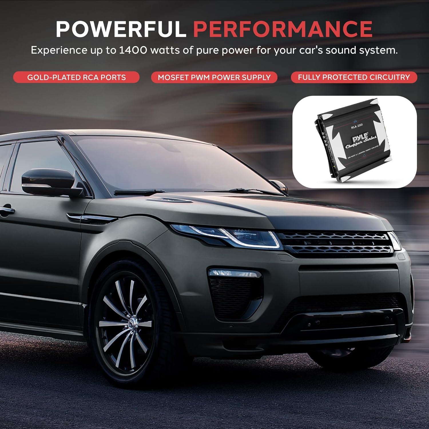 Amplificador Estéreo para Auto Pyle PLA2200 1400W 2 Canales