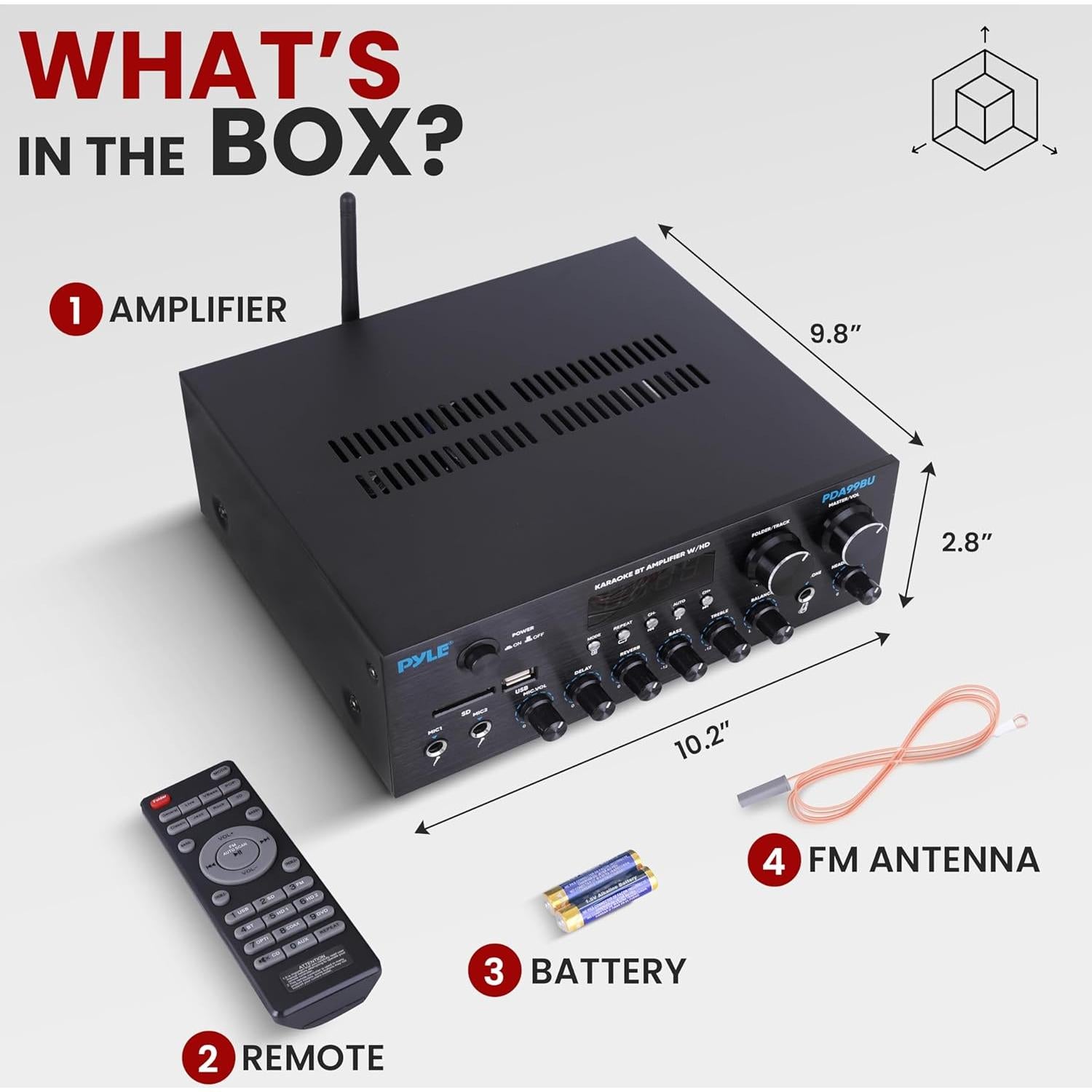Amplificador de Audio Pyle PDA99BU 300W Bluetooth Inalámbrico