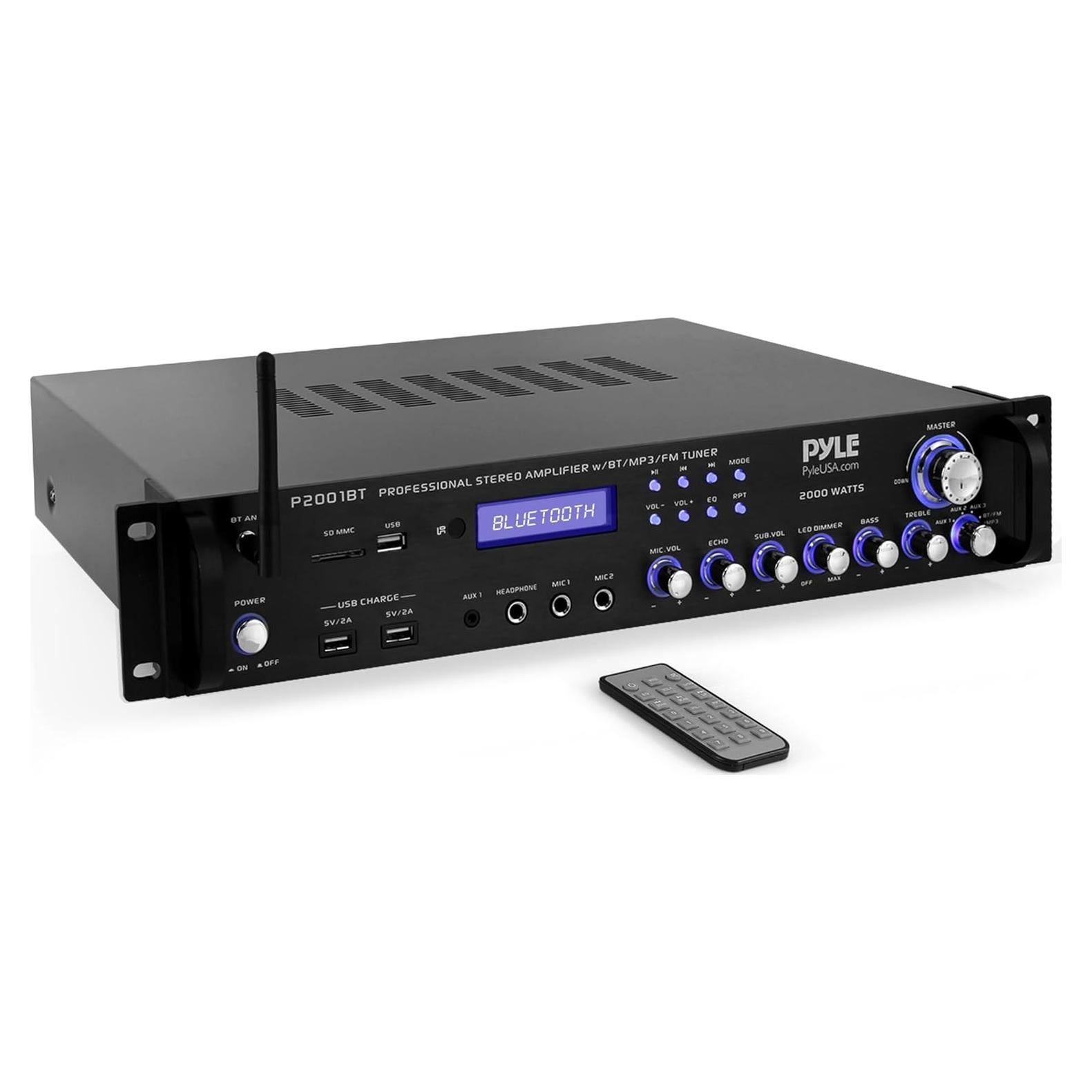 Receptor Preamplificador Bluetooth Pyle P2001BT 2000W Multicanal