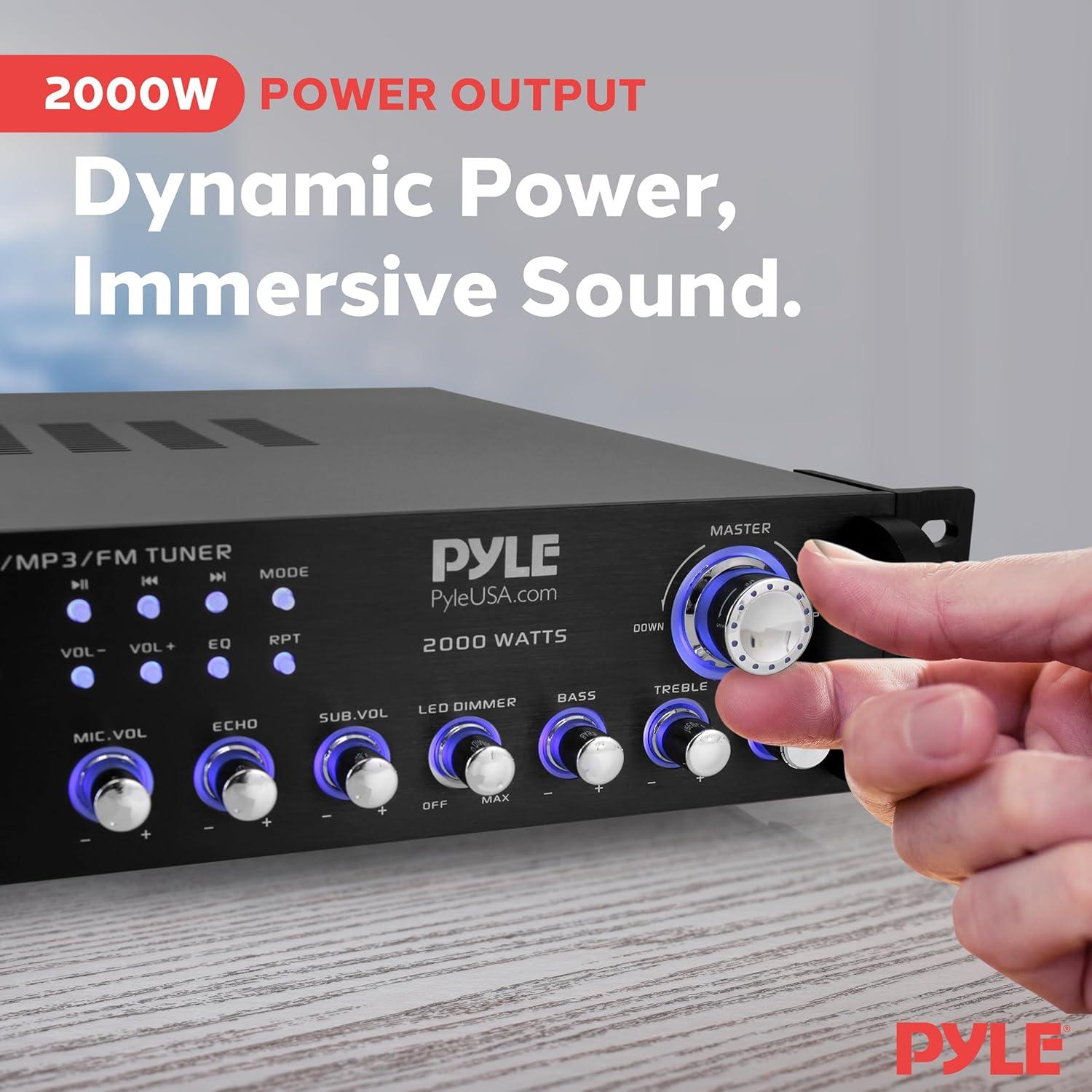 Receptor Preamplificador Bluetooth Pyle P2001BT 2000W Multicanal