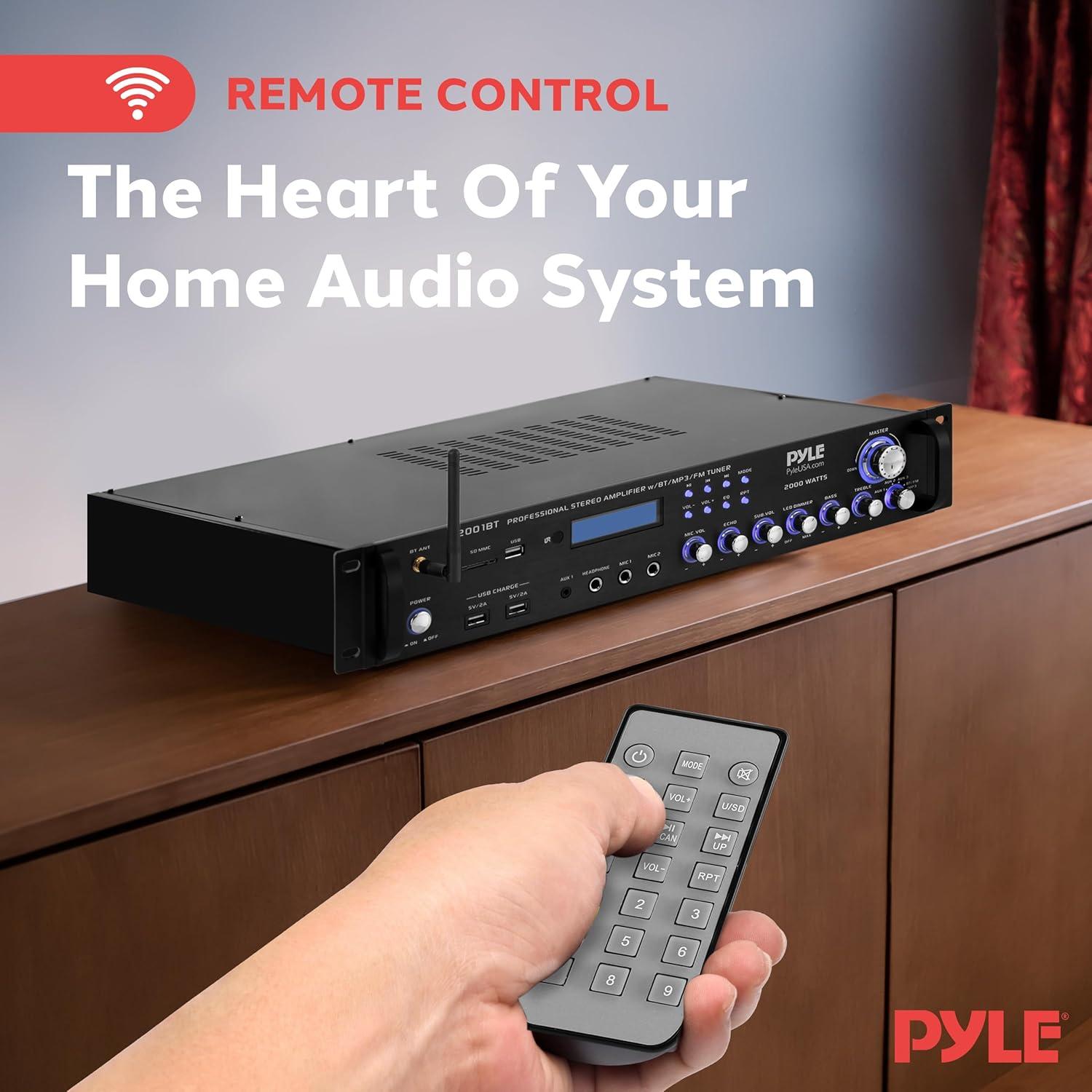 Receptor Preamplificador Bluetooth Pyle P2001BT 2000W Multicanal