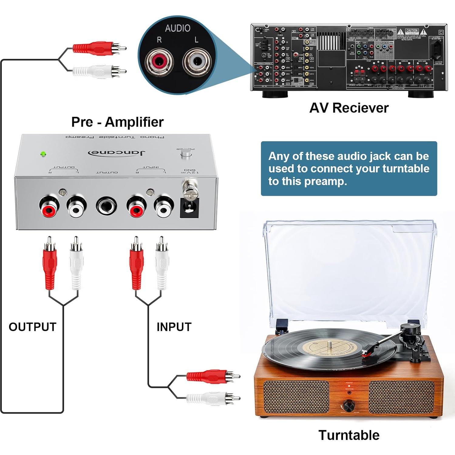 Preamplificador de Phono Jancane AU224 RCA 340g