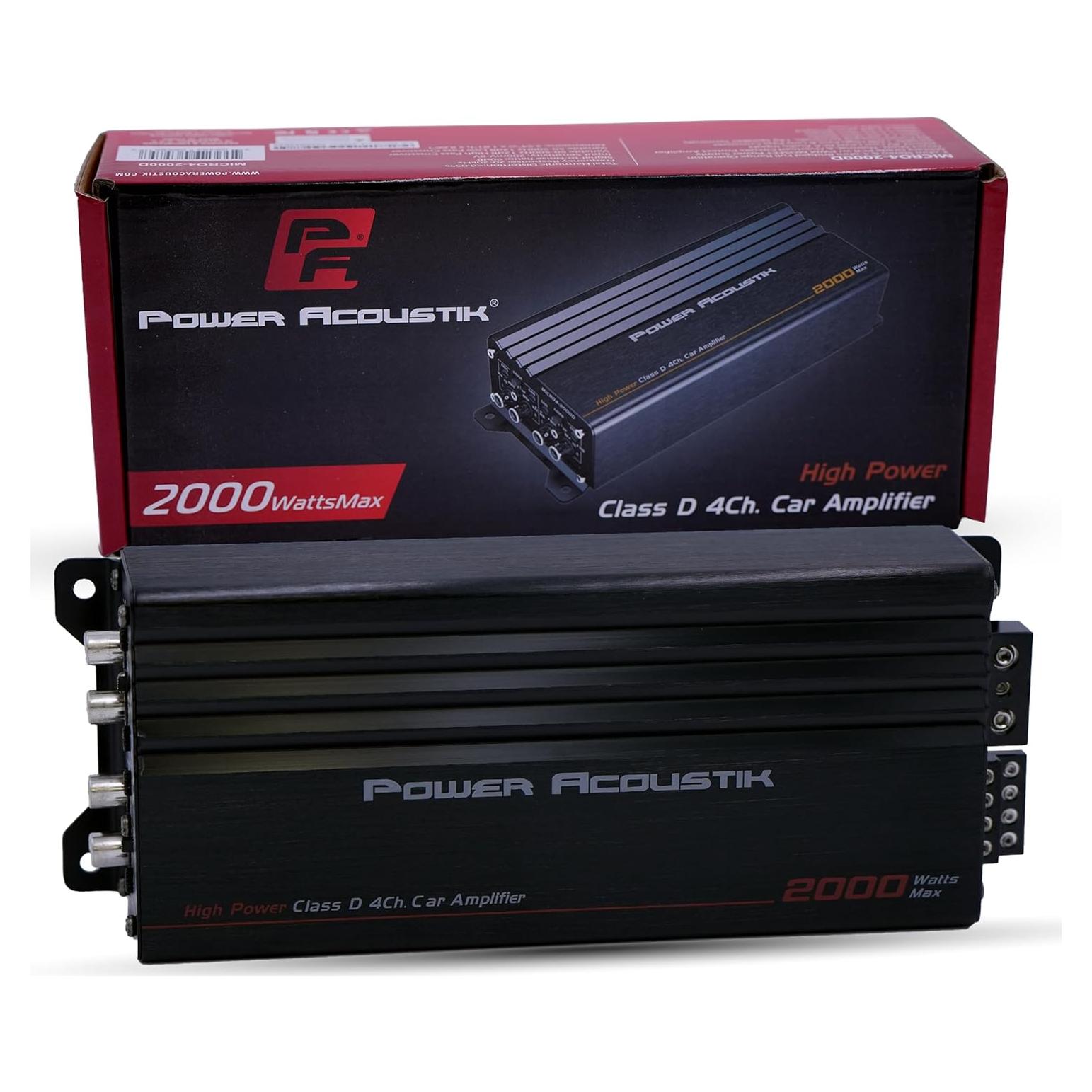 Amplificador de Coche Power Acoustik MICRO4-2000D 4 Canales 2000W