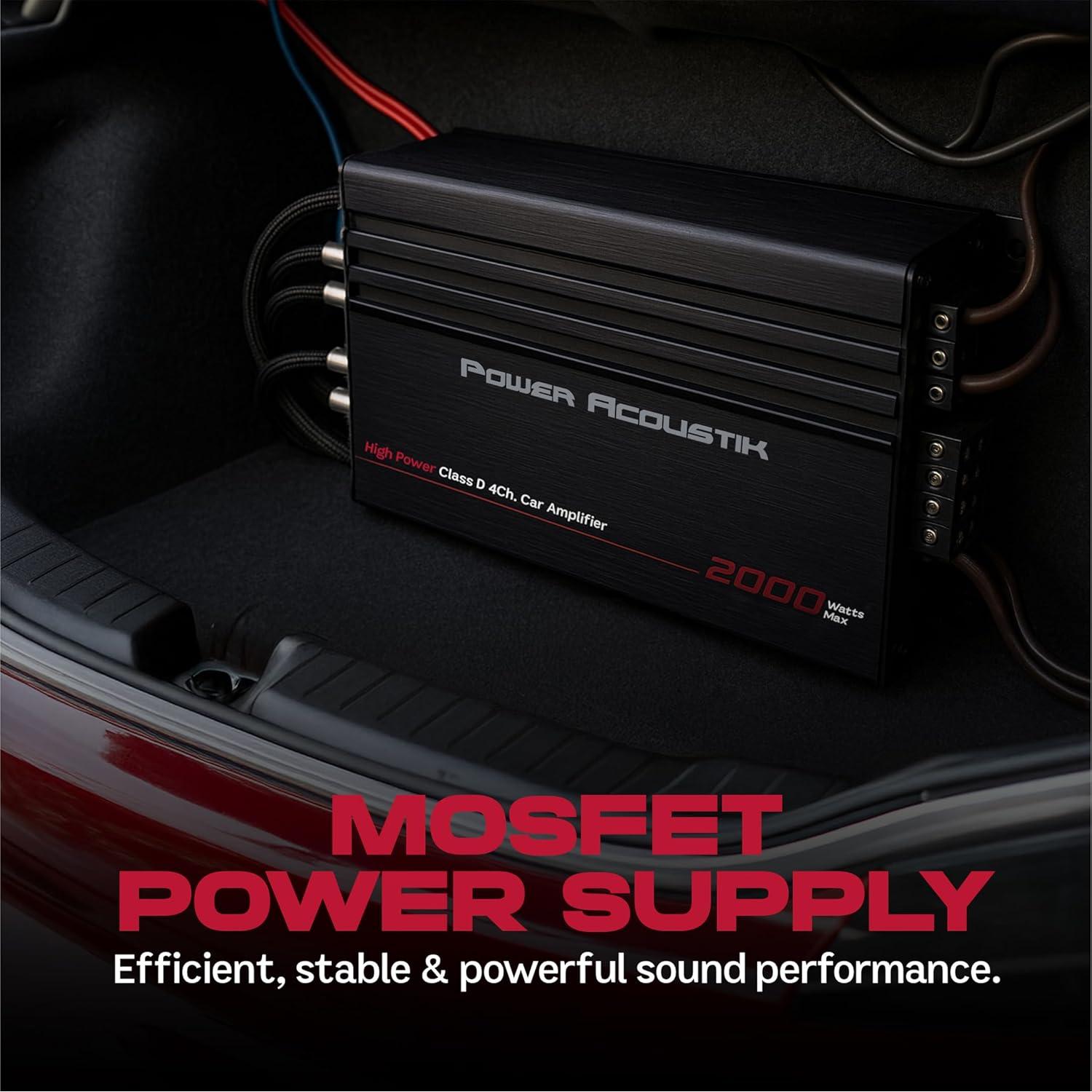 Amplificador de Coche Power Acoustik MICRO4-2000D 4 Canales 2000W