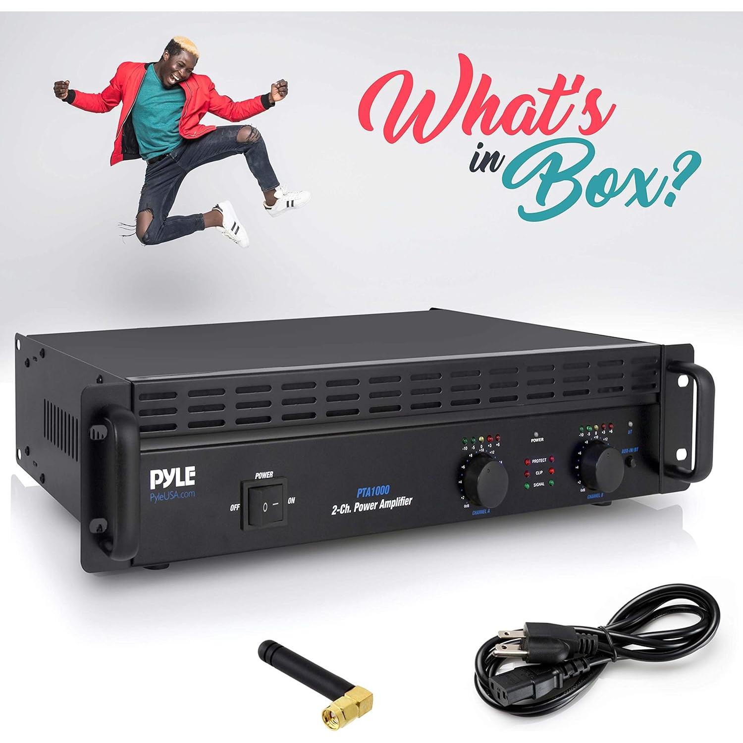 Amplificador de Potencia Bluetooth Pyle PTA1000 1000W 2 Canales