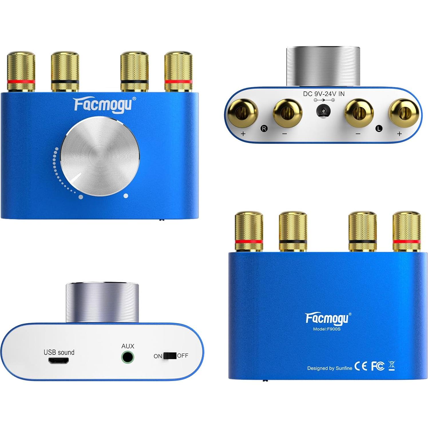 Amplificador Digital Bluetooth 5.0 Facmogu F900S 80W+80W