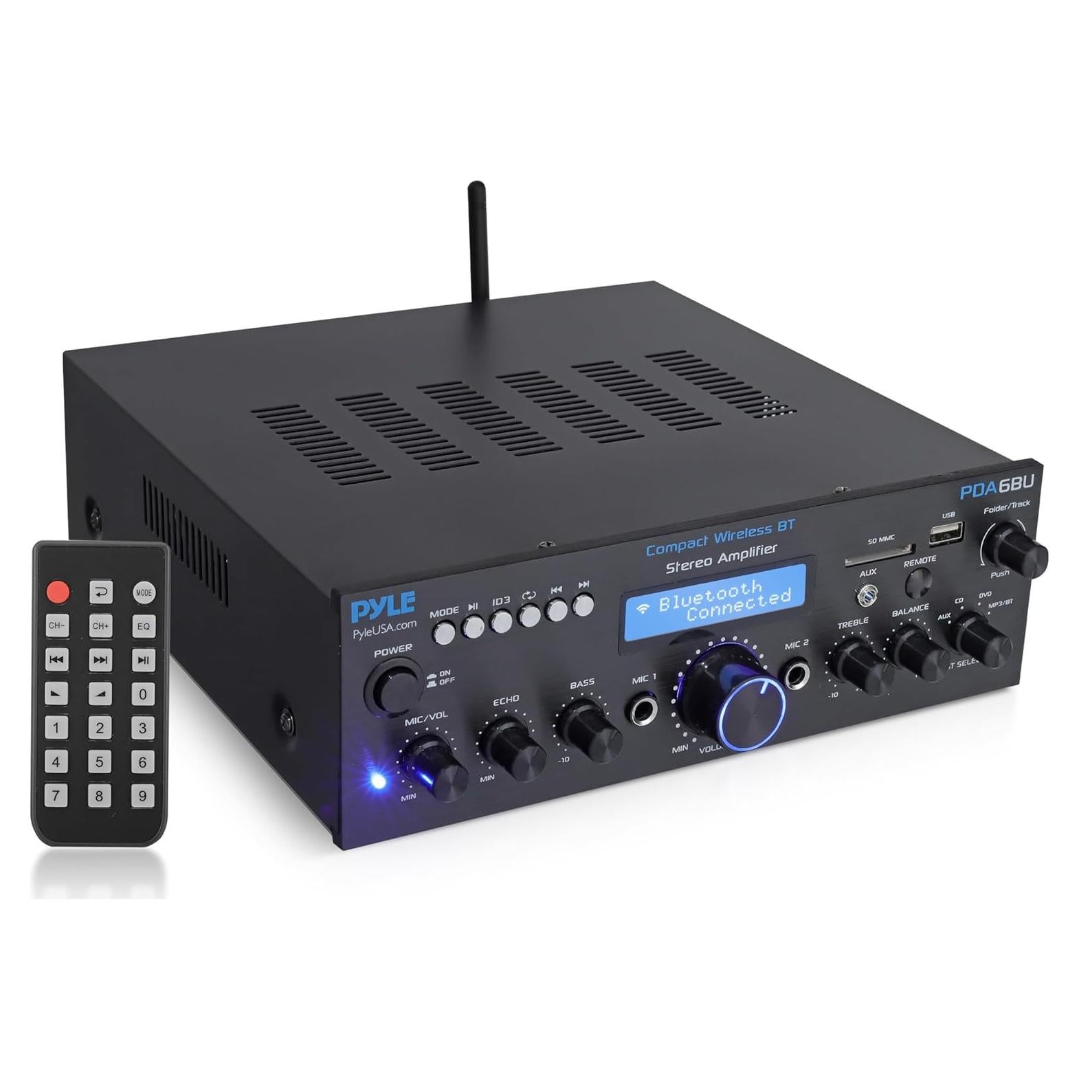 Amplificador Bluetooth Pyle PDA6BU.6 200W Estéreo Doble Canal