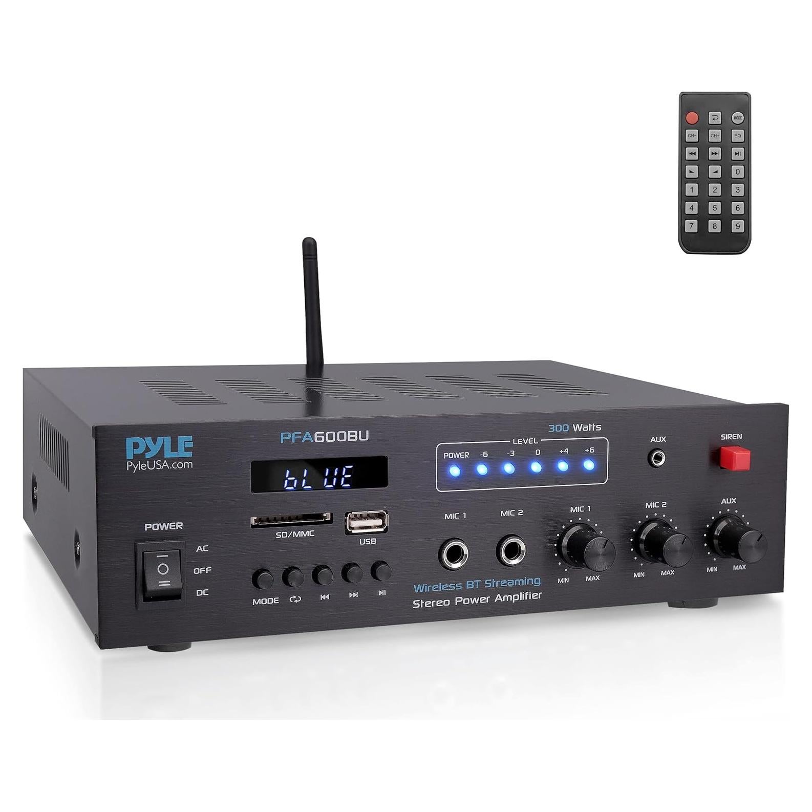 Amplificador PA Bluetooth Pyle PFA600BU 300W 2 Canales