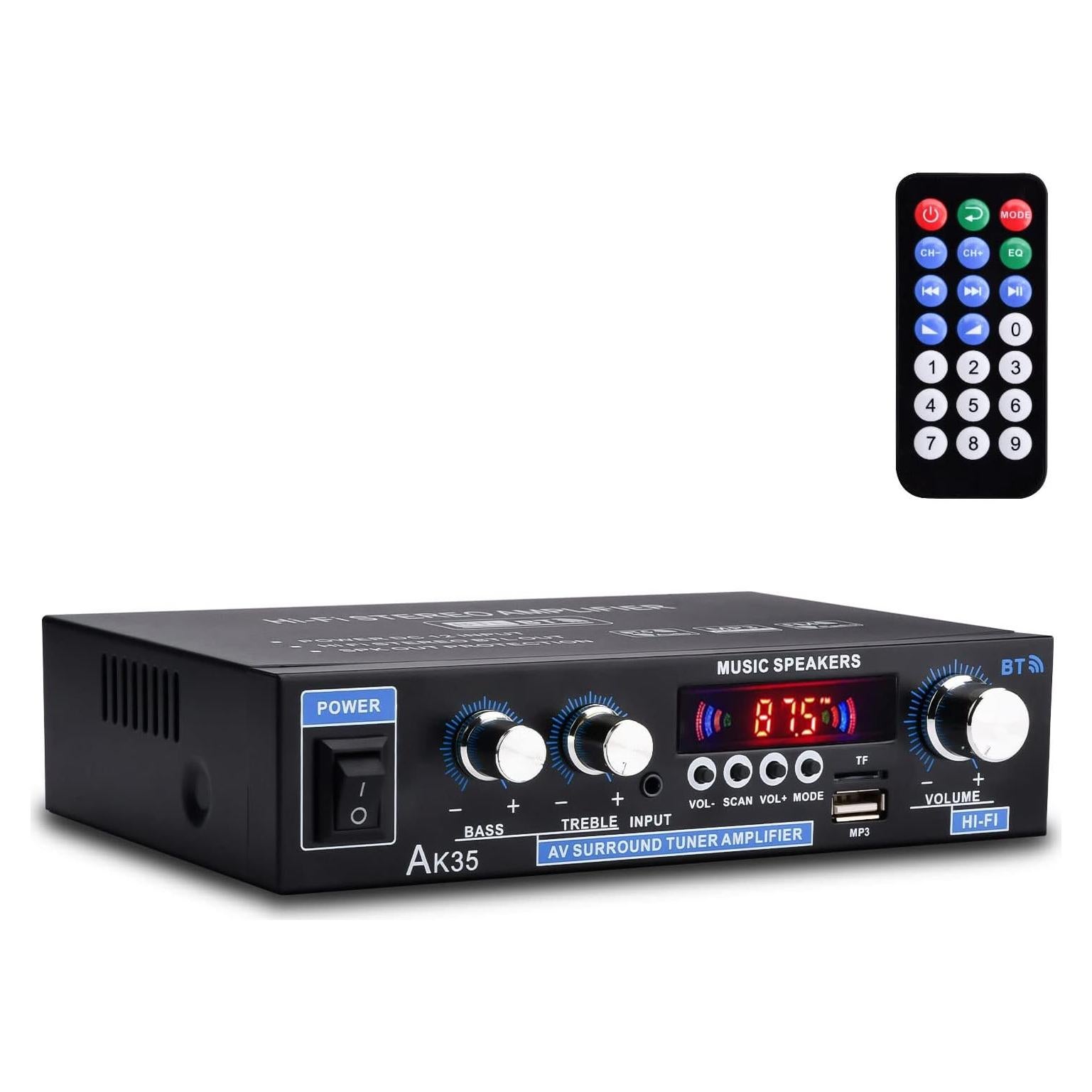 Amplificador de Audio Estéreo Bluetooth Daakro AK35, 200W