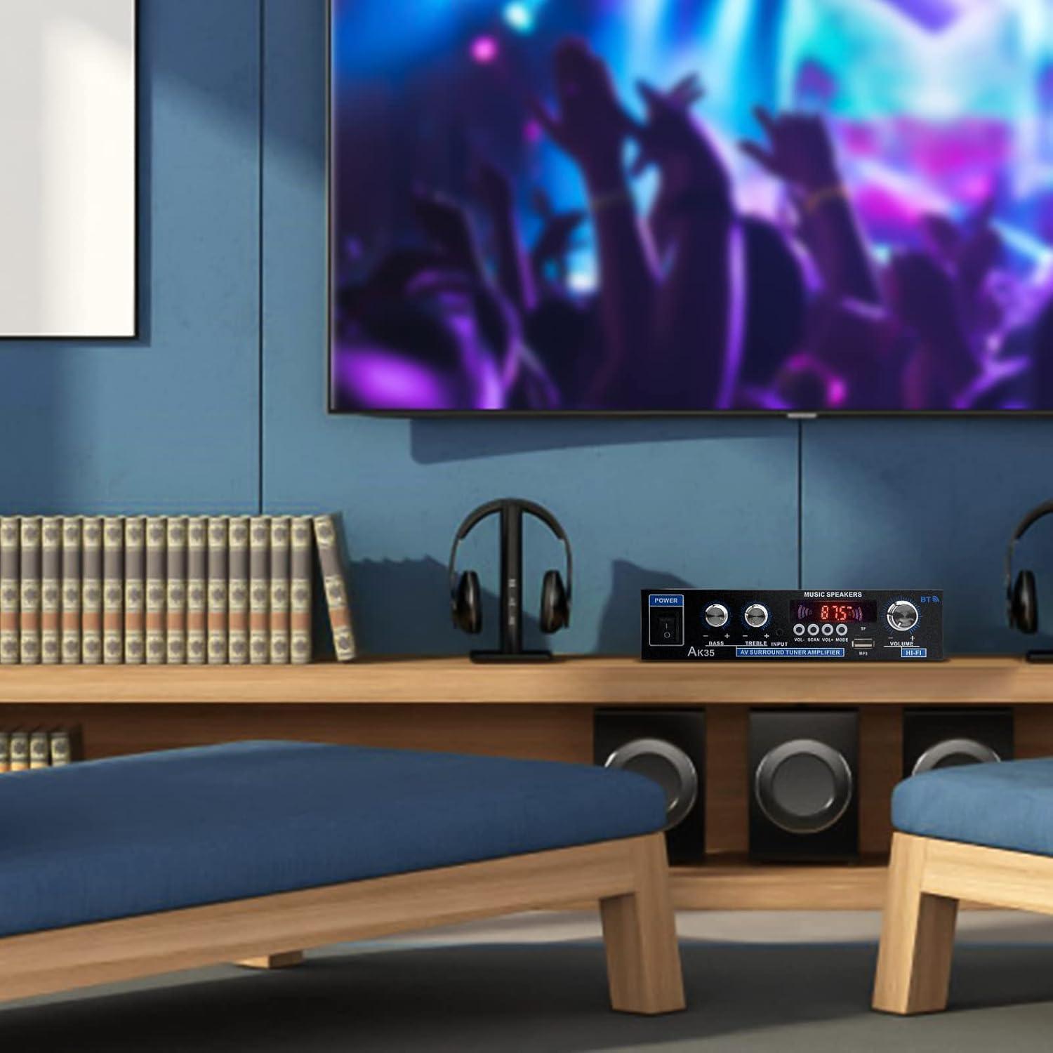 Amplificador de Audio Estéreo Bluetooth Daakro AK35, 200W