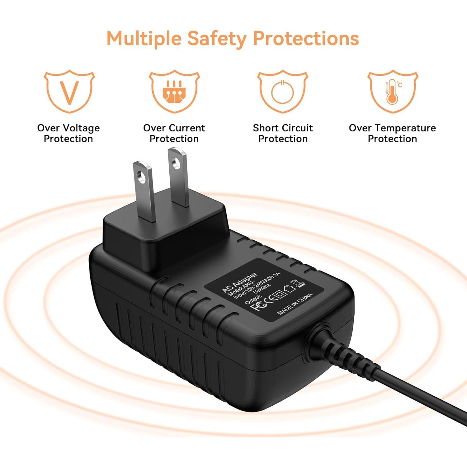 Adaptador AC/DC 9V 1A para Tocadiscos Crosley CR8005