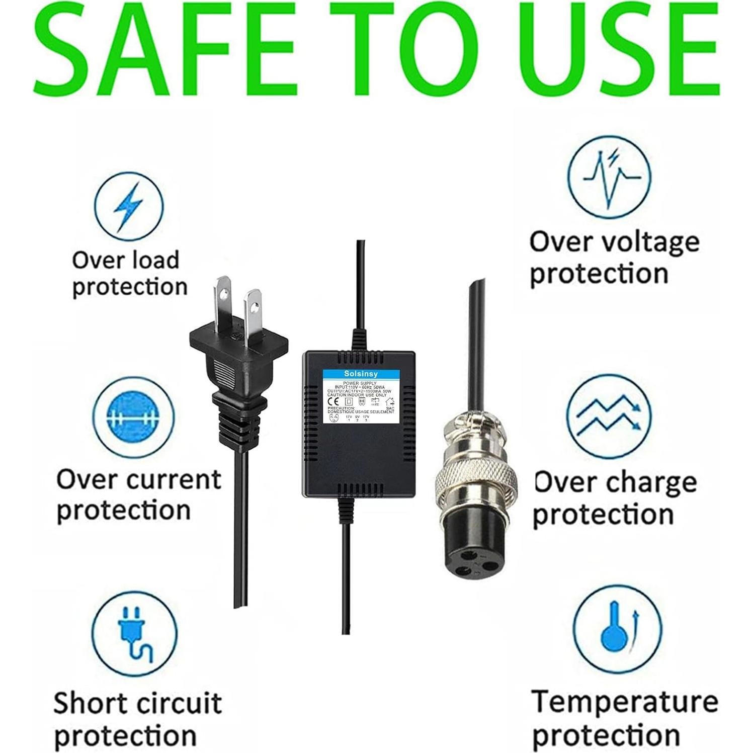 Adaptador de Corriente AC17VX2 1500mA para Yamaha y Alesis