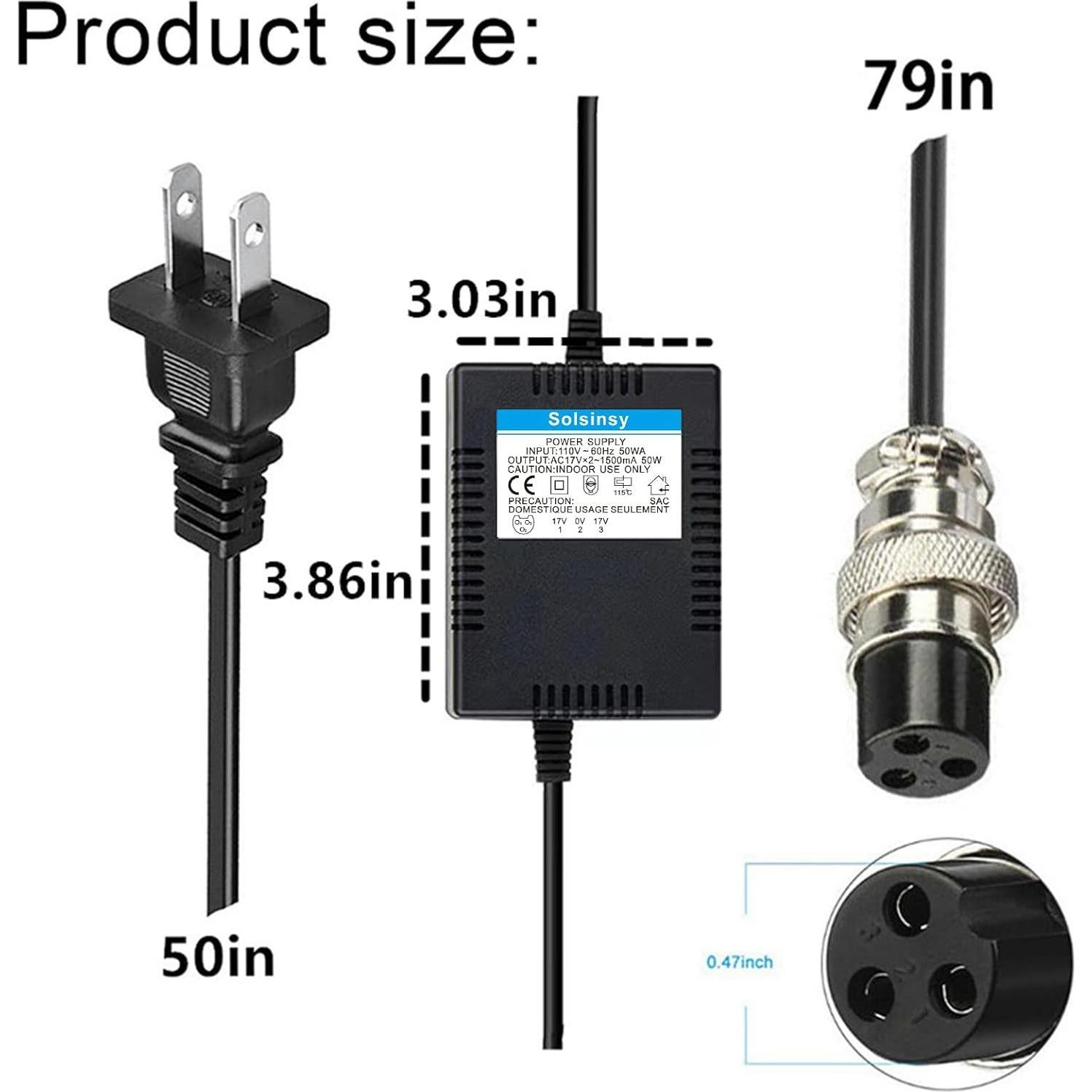 Adaptador de Corriente AC17VX2 1500mA para Yamaha y Alesis