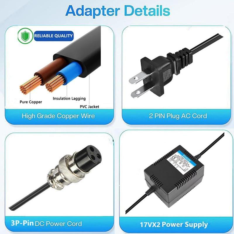 Adaptador de Corriente AC17VX2 1500mA para Yamaha y Alesis