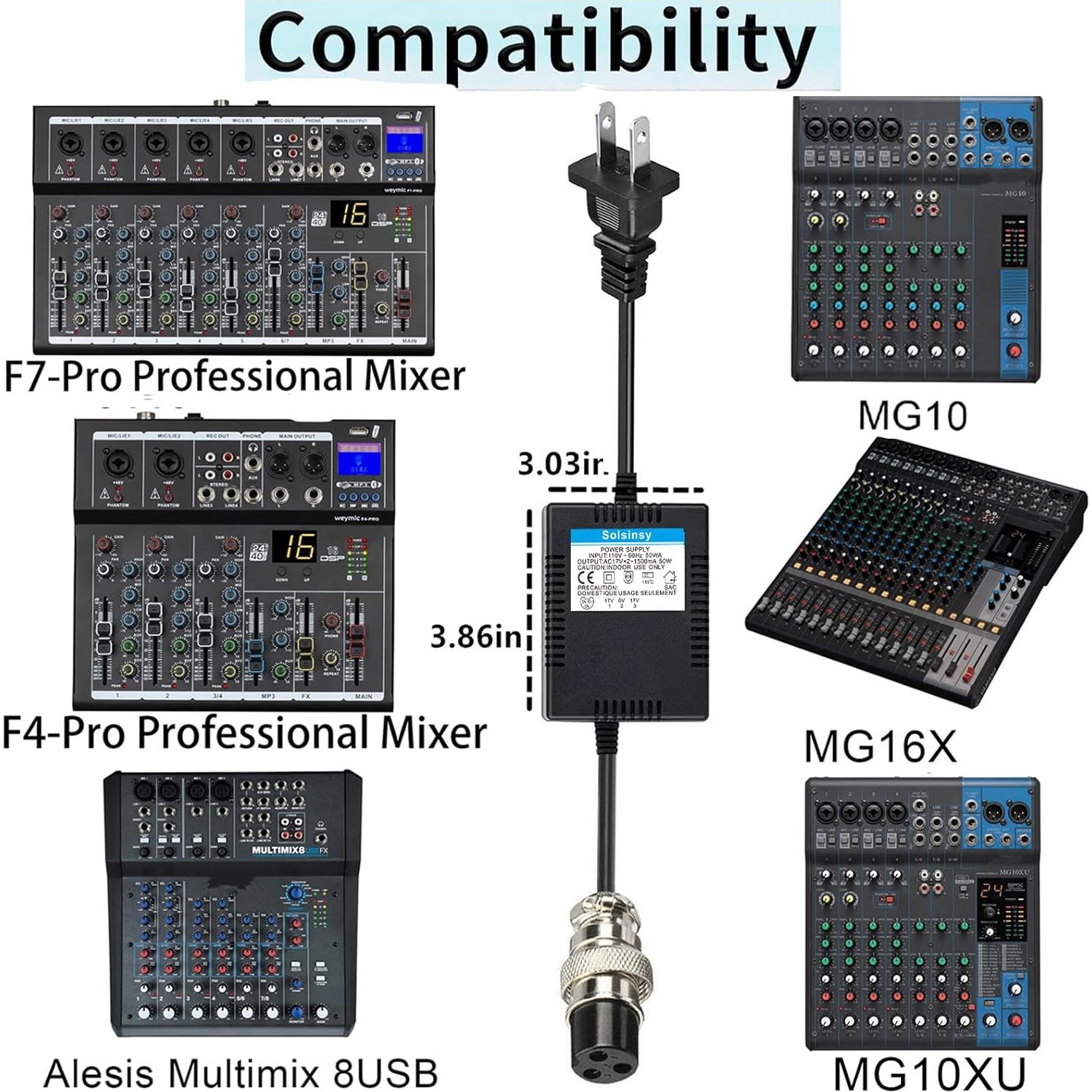 Adaptador de Corriente AC17VX2 1500mA para Yamaha y Alesis