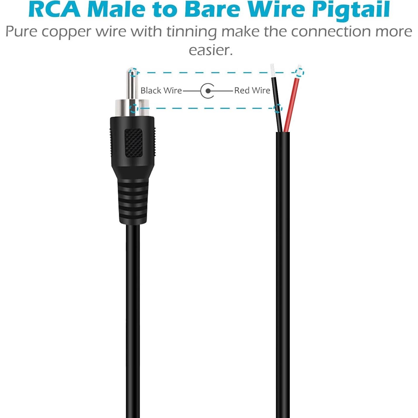 Adaptador RCA Macho a Cable de Altavoz Fancasee 2-Pack 27.94 cm