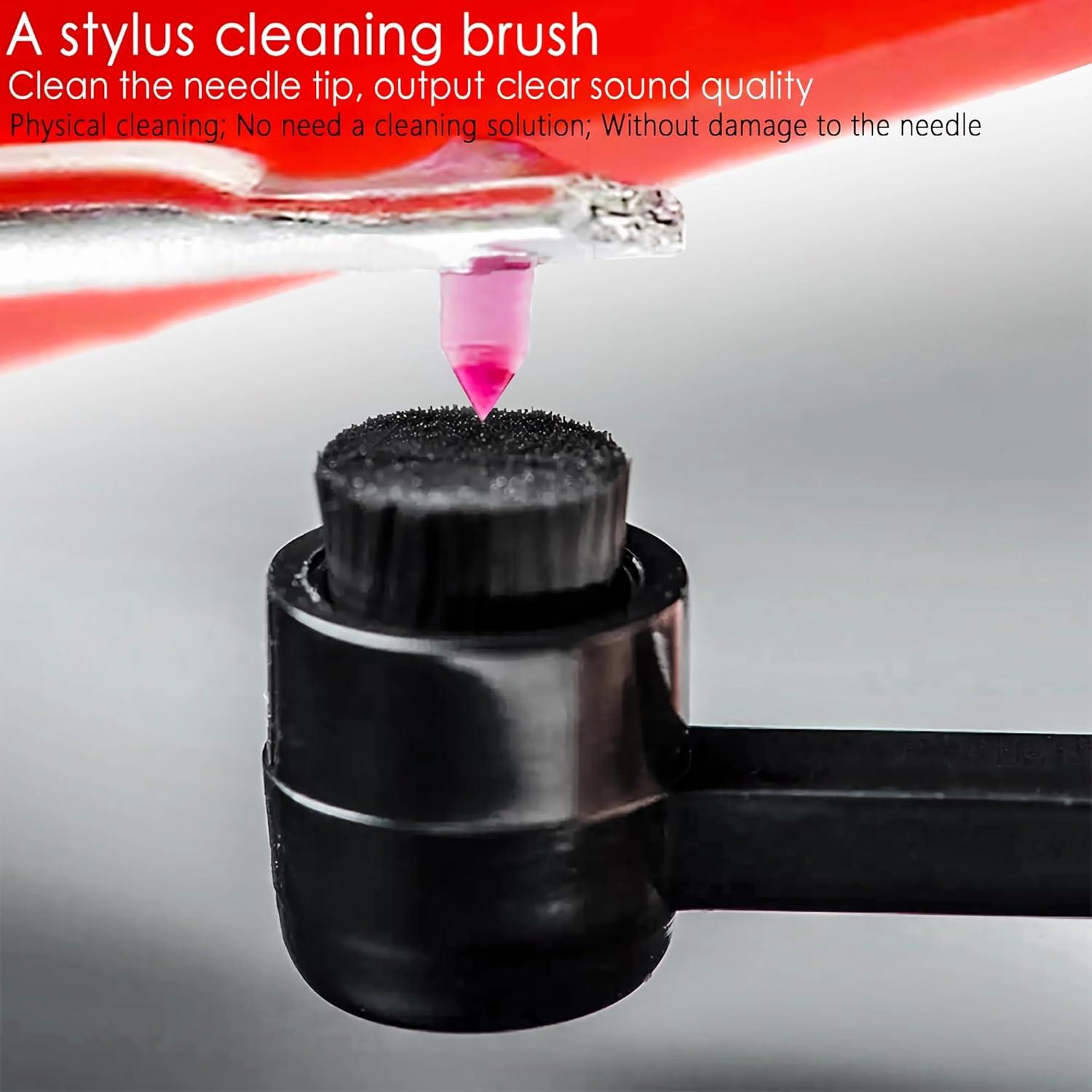 Agujas de Tocadiscos Rojo 2pcs + Cepillo de Limpieza Estiló