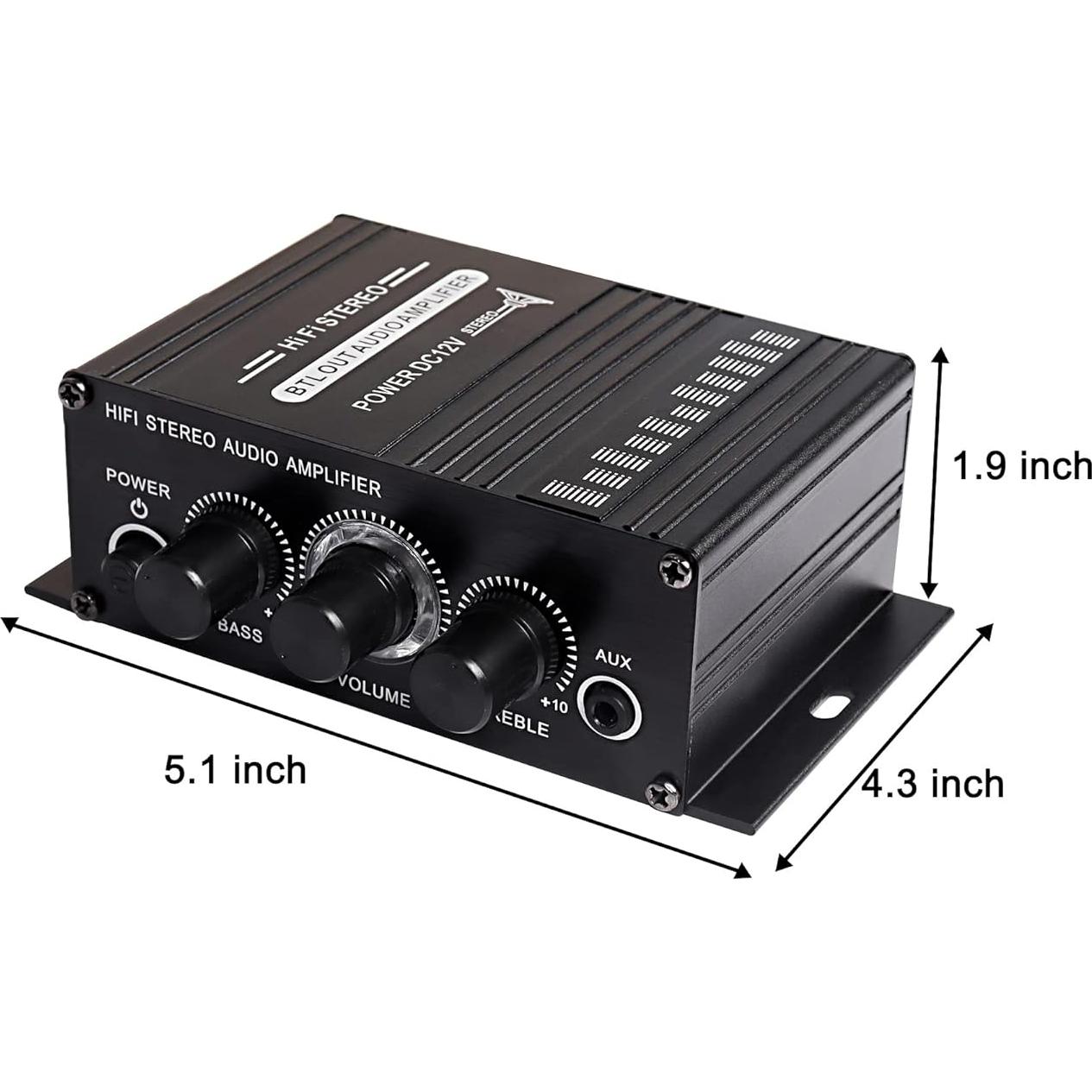 Amplificador de Audio Estéreo HiFi Yingtuyou AK-270 12V 20W