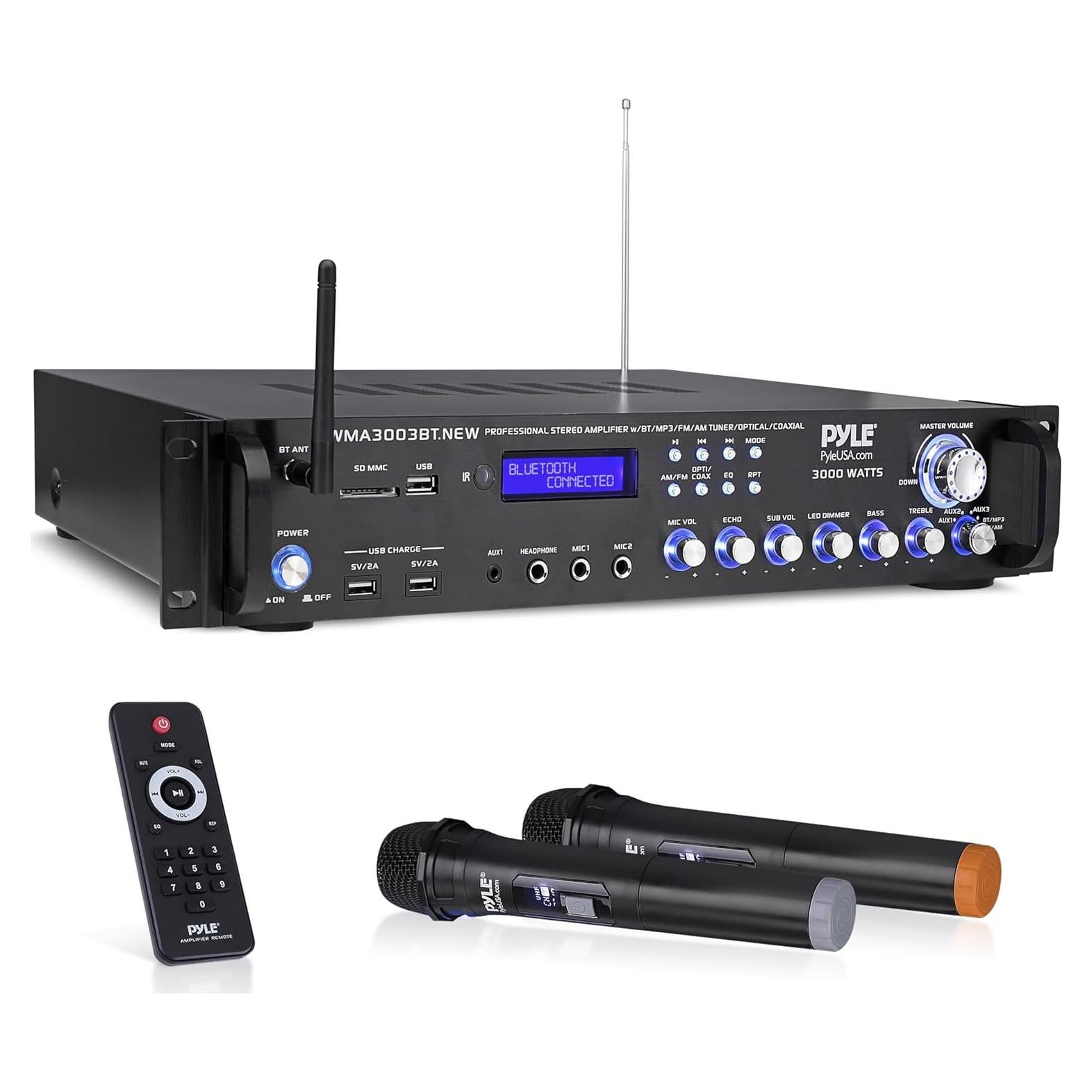 Amplificador de Potencia Pyle PWMA3003BT 3000W Bluetooth 4 Canales