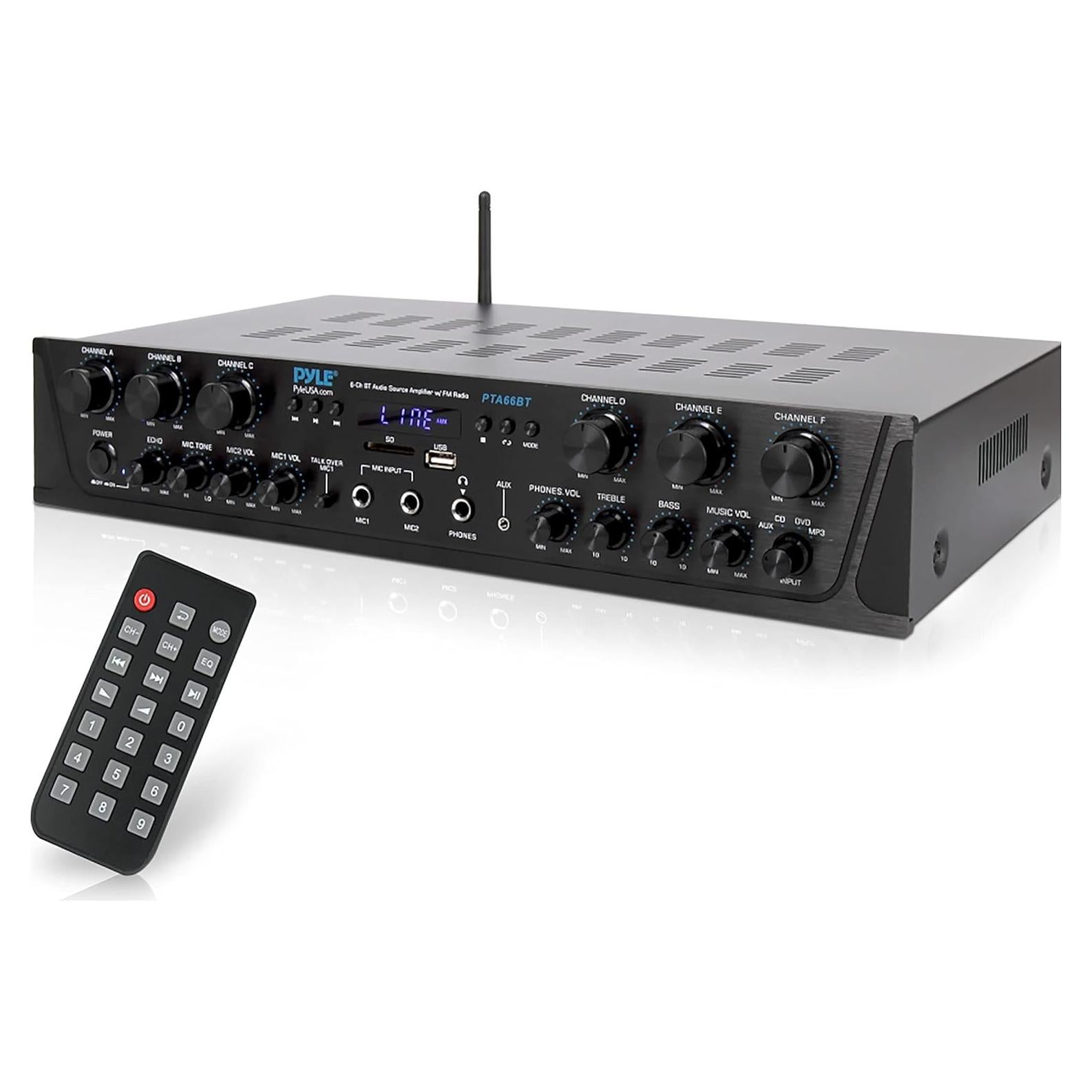 Amplificador de Audio Inalámbrico Pyle PTA66BT.6 600W 6 Canales