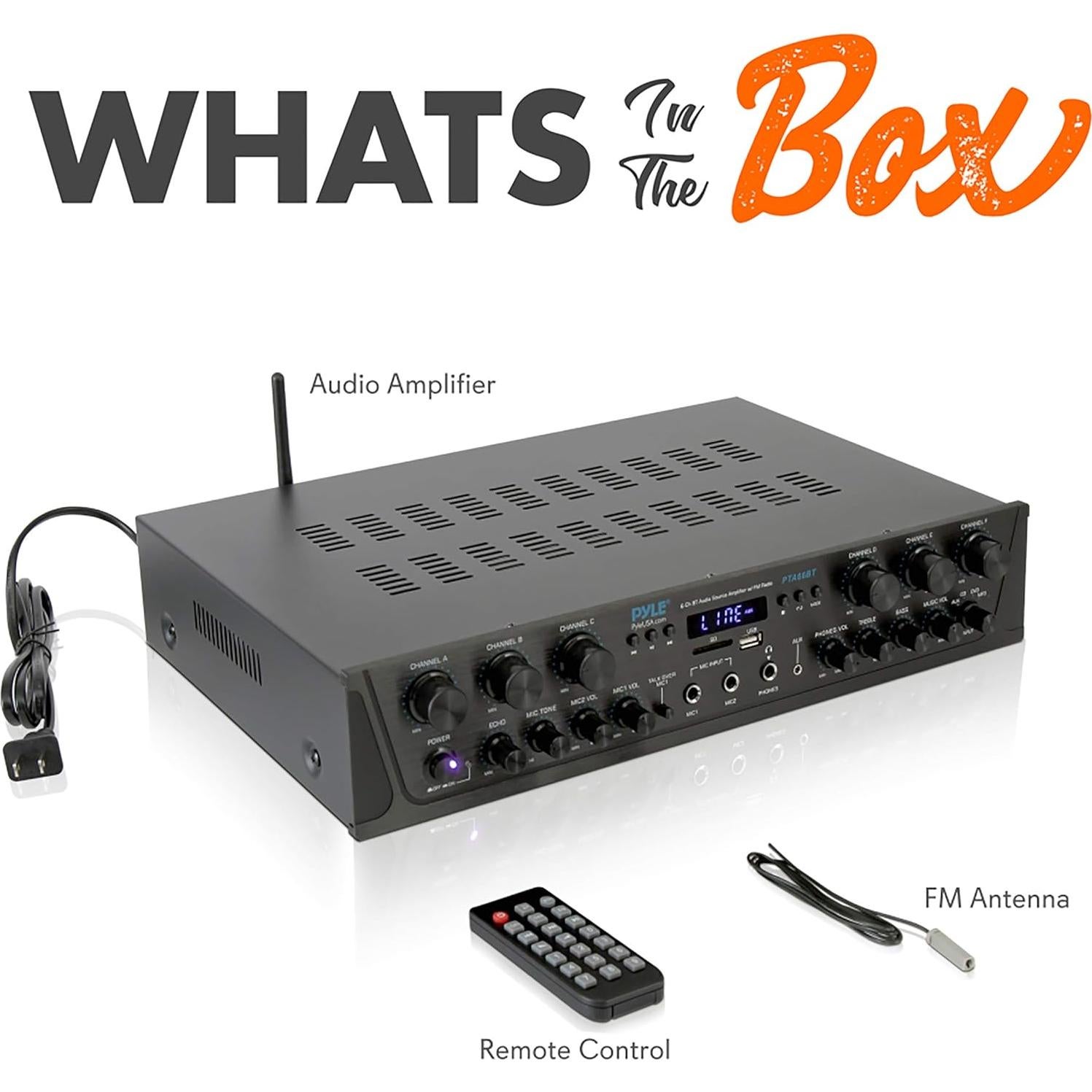 Amplificador de Audio Inalámbrico Pyle PTA66BT.6 600W 6 Canales