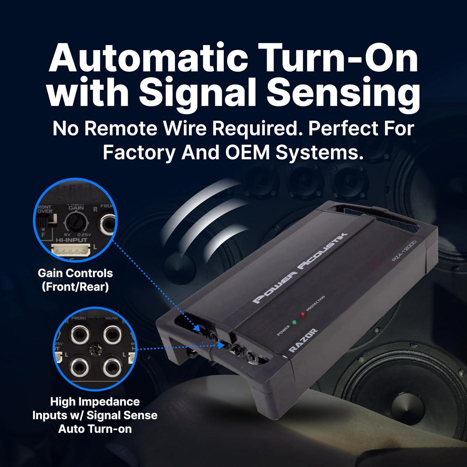 Amplificador de audio Power Acoustik RZ4-1200D 1200W 4 Canales