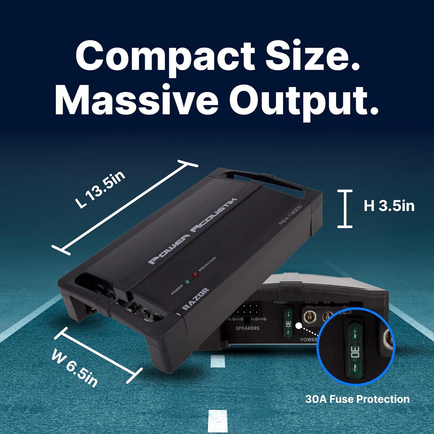 Amplificador de audio Power Acoustik RZ4-1200D 1200W 4 Canales