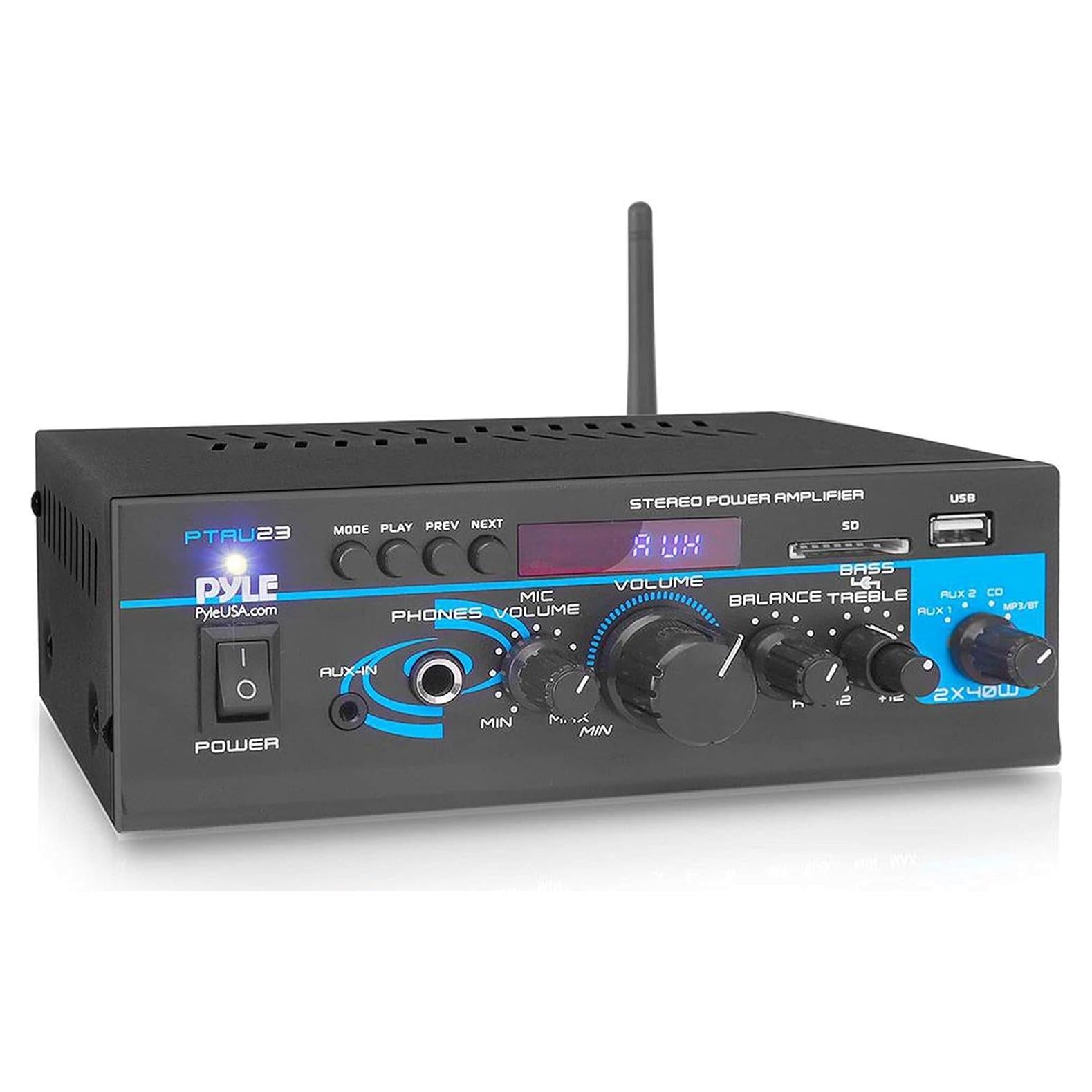 Amplificador Estéreo Pyle PTAU23.5 2x40W con USB y AUX