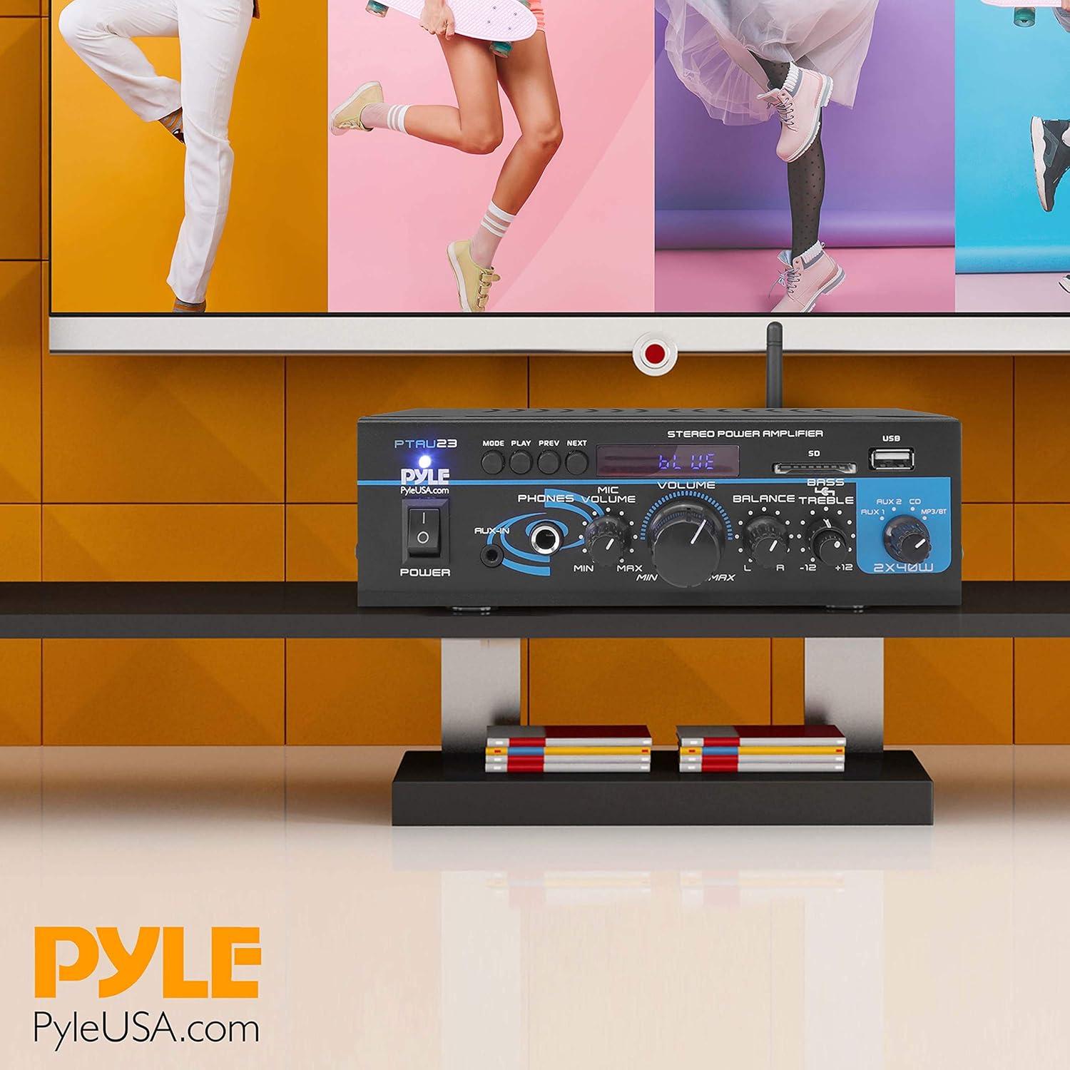 Amplificador Estéreo Pyle PTAU23.5 2x40W con USB y AUX