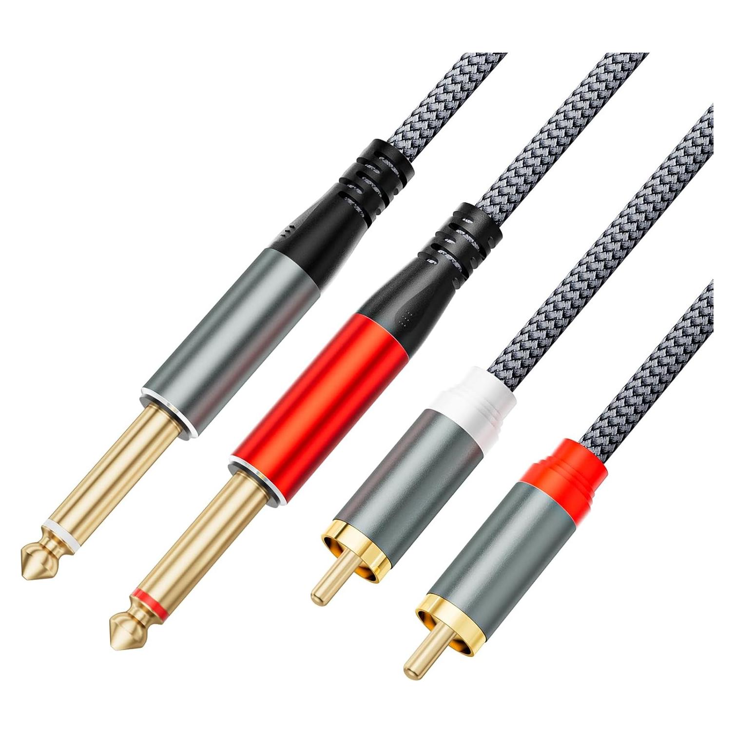 Cable RCA a 1/4" JOMLEY 1m Audio Estéreo Doble TS