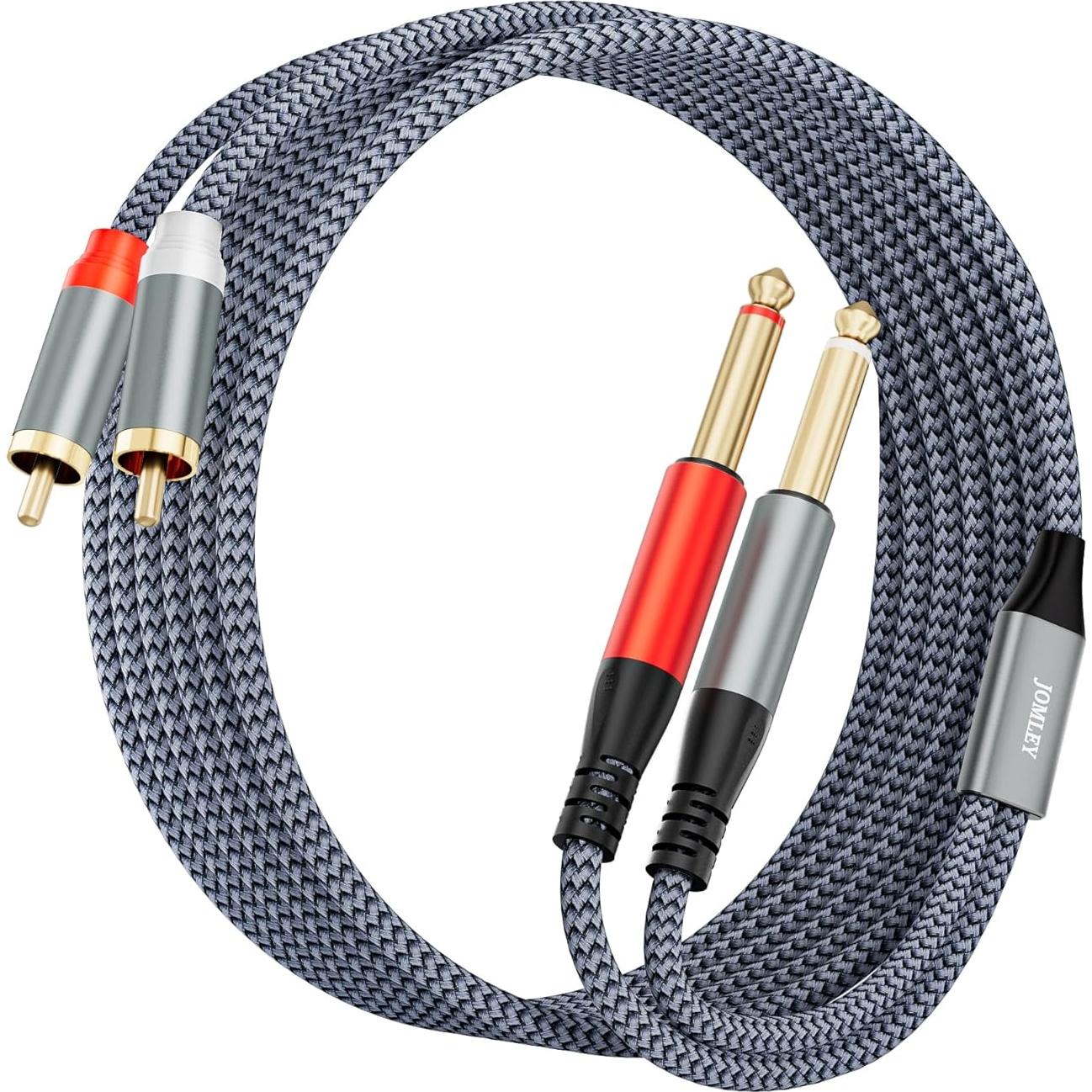 Cable RCA a 1/4" JOMLEY 1m Audio Estéreo Doble TS