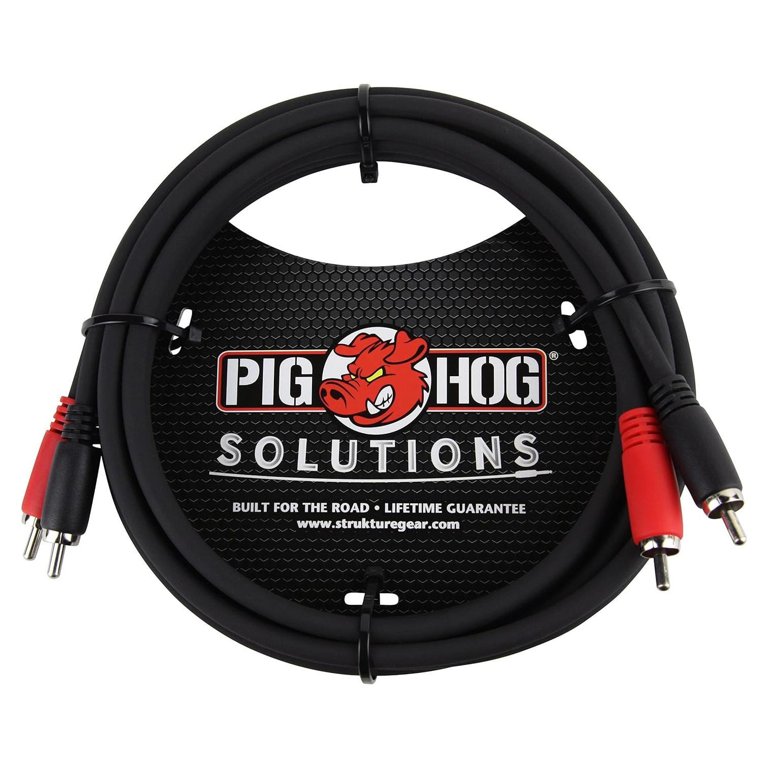 Cable RCA Doble Pig Hog PDRCA06 1.83m Negro