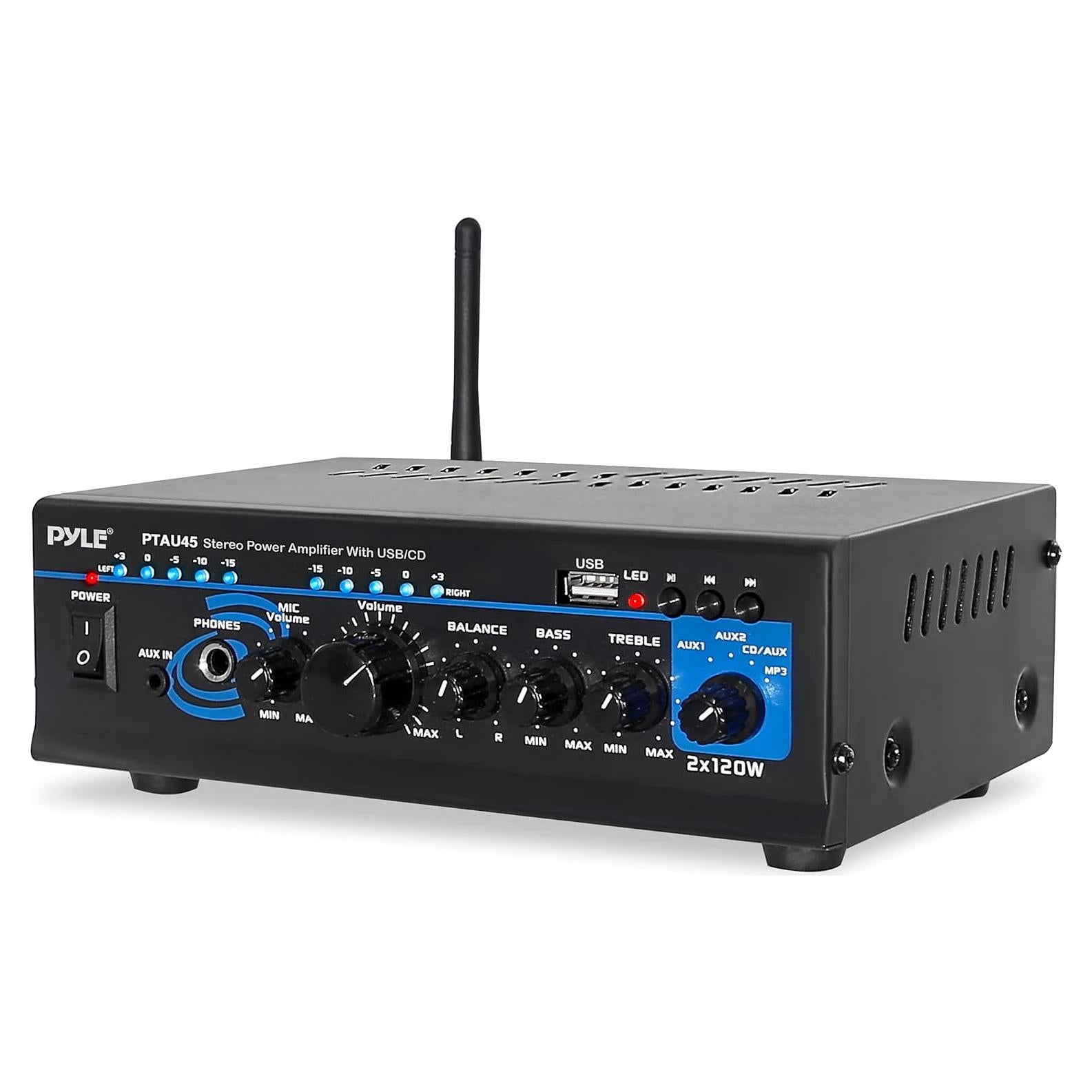 Amplificador de Audio Bluetooth Pyle PTAU45.5 2x120W USB
