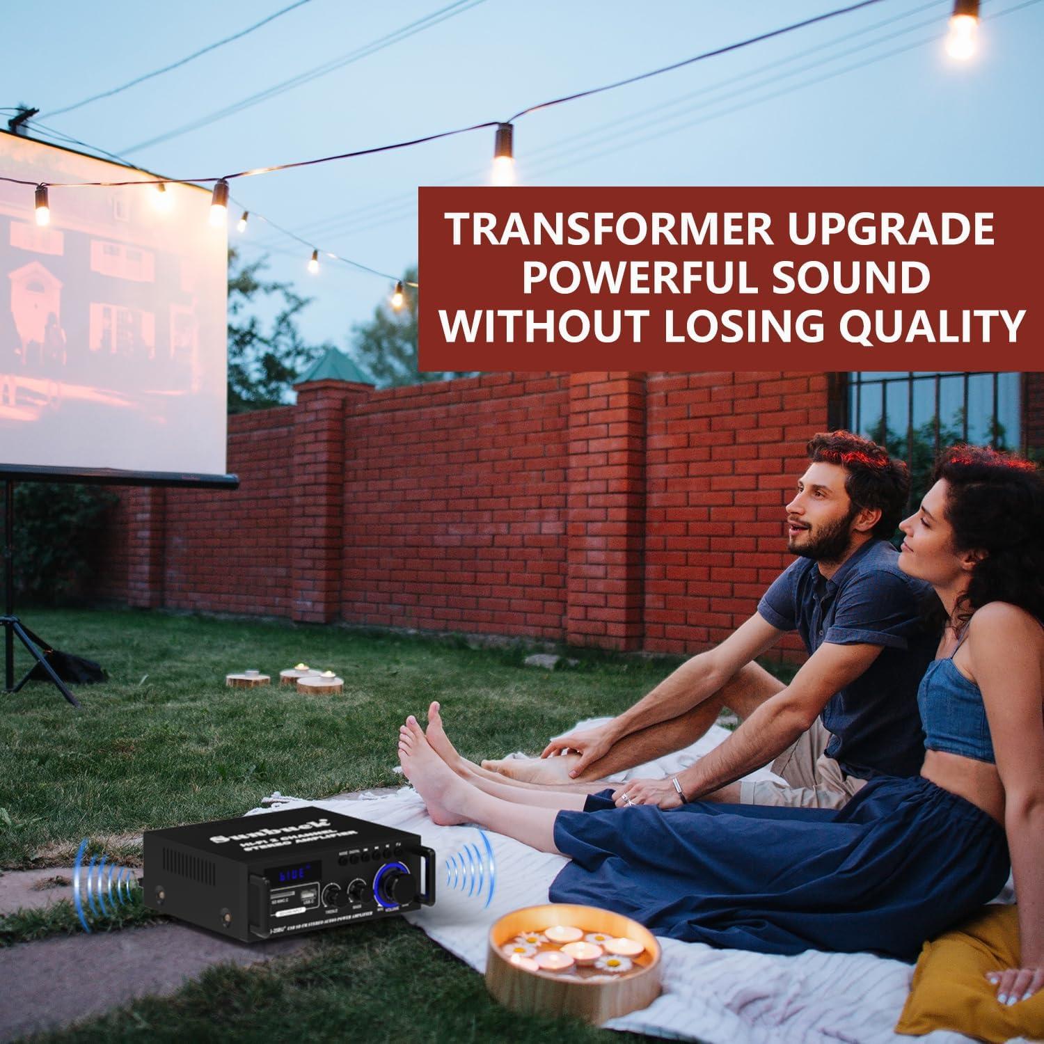 Amplificador Estéreo Sunbuck AS-25BU Bluetooth 300W 192kHz