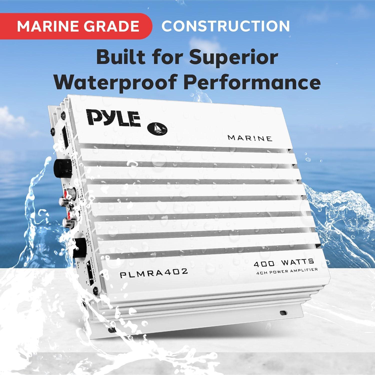 Amplificador Marino Pyle PLMRA402 400W 4 Canales Impermeable