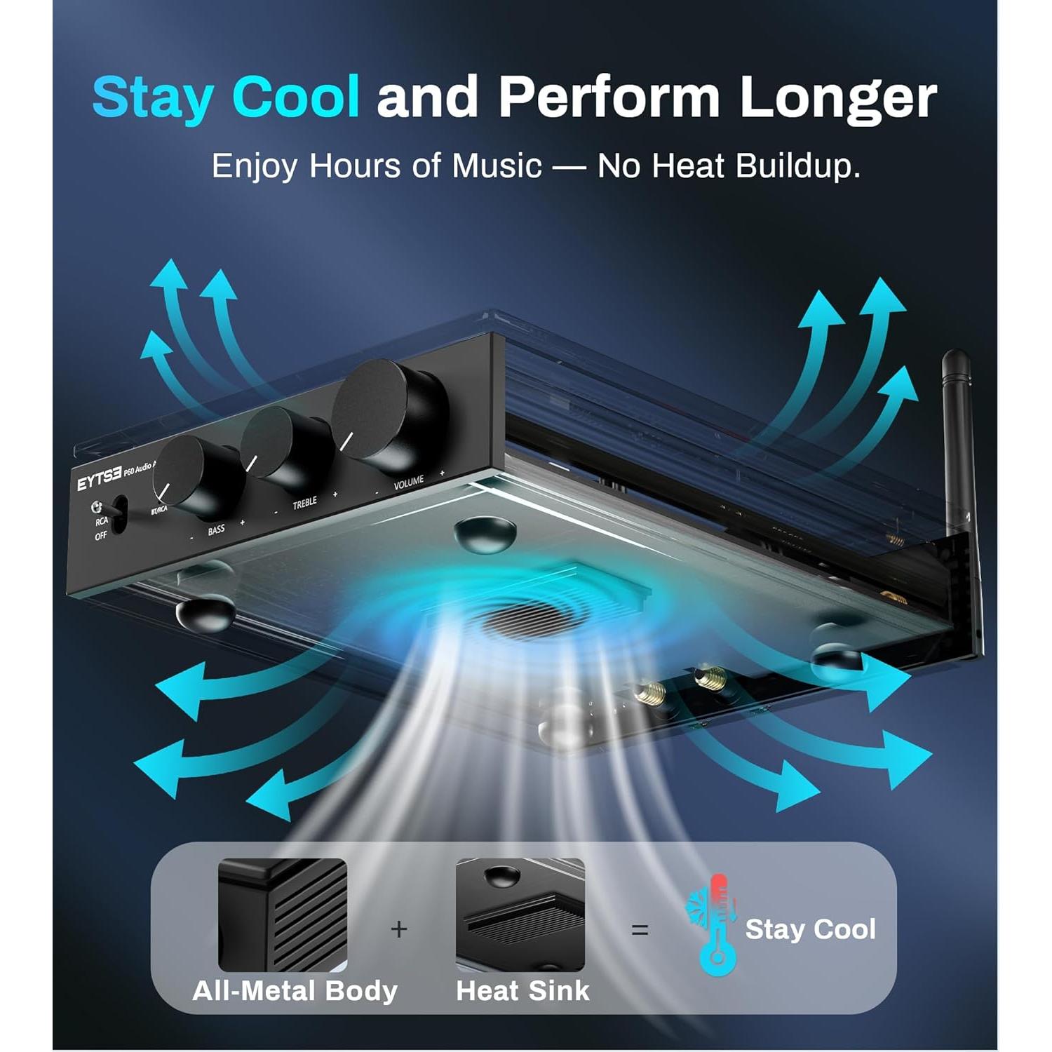 Amplificador Estéreo Bluetooth EYTSE P60 600W 2 Canales