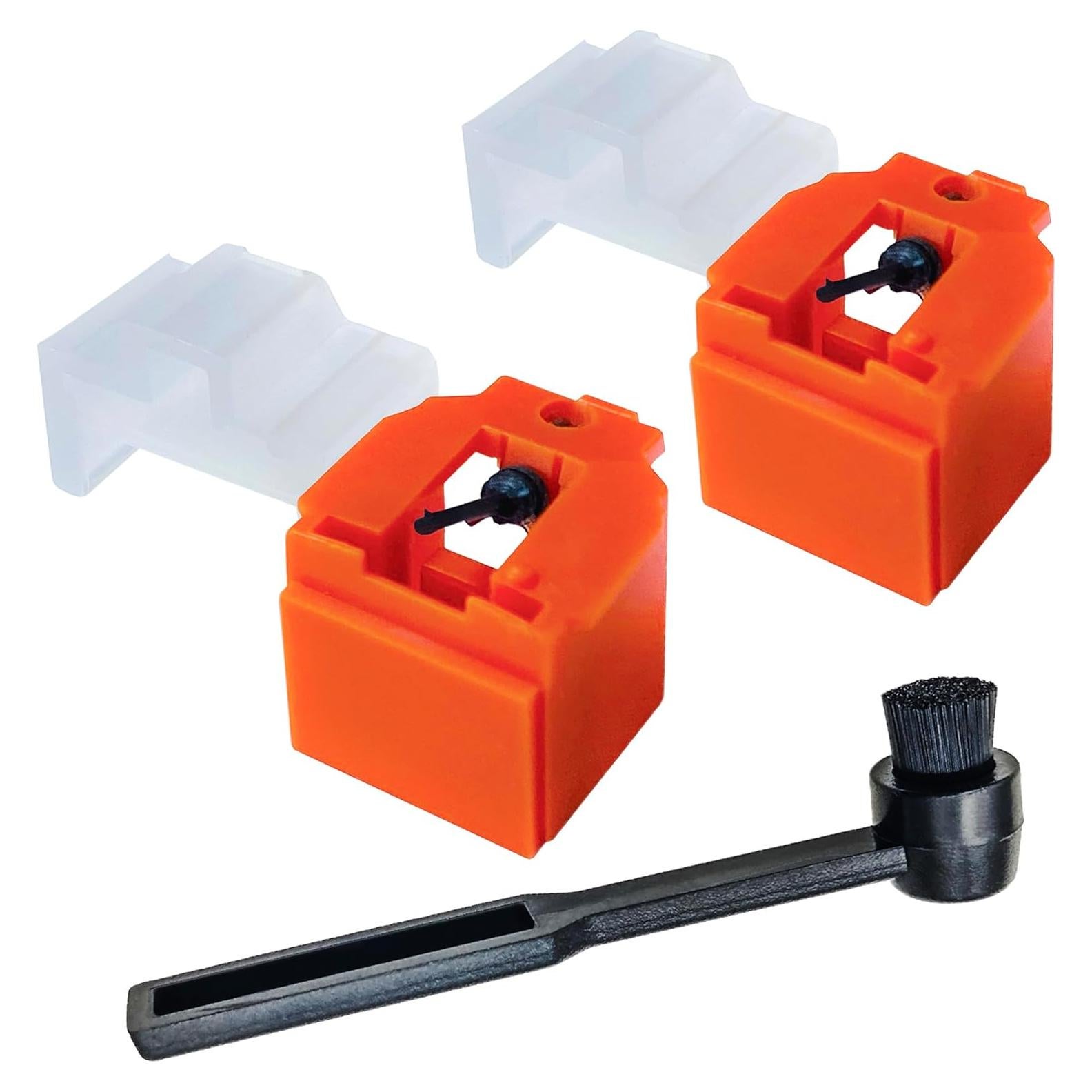 Agujas de Tocadiscos ATN3600L Naranjas + Cepillo - 2 PCS
