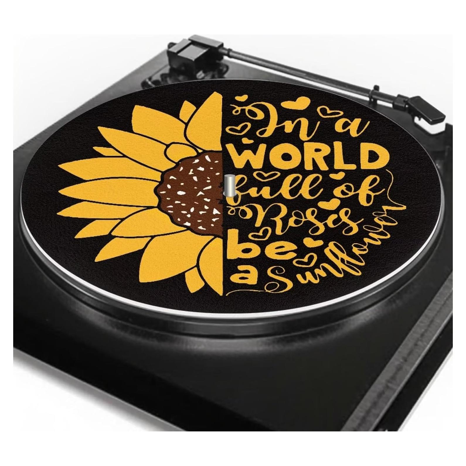 Alfombrilla de Tocadiscos ZDCUSTOM Girasol 29.5 cm Antideslizante