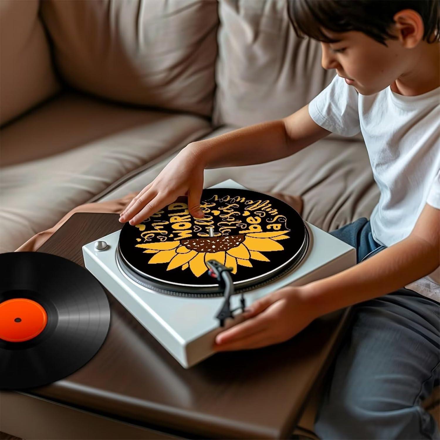 Alfombrilla de Tocadiscos ZDCUSTOM Girasol 29.5 cm Antideslizante