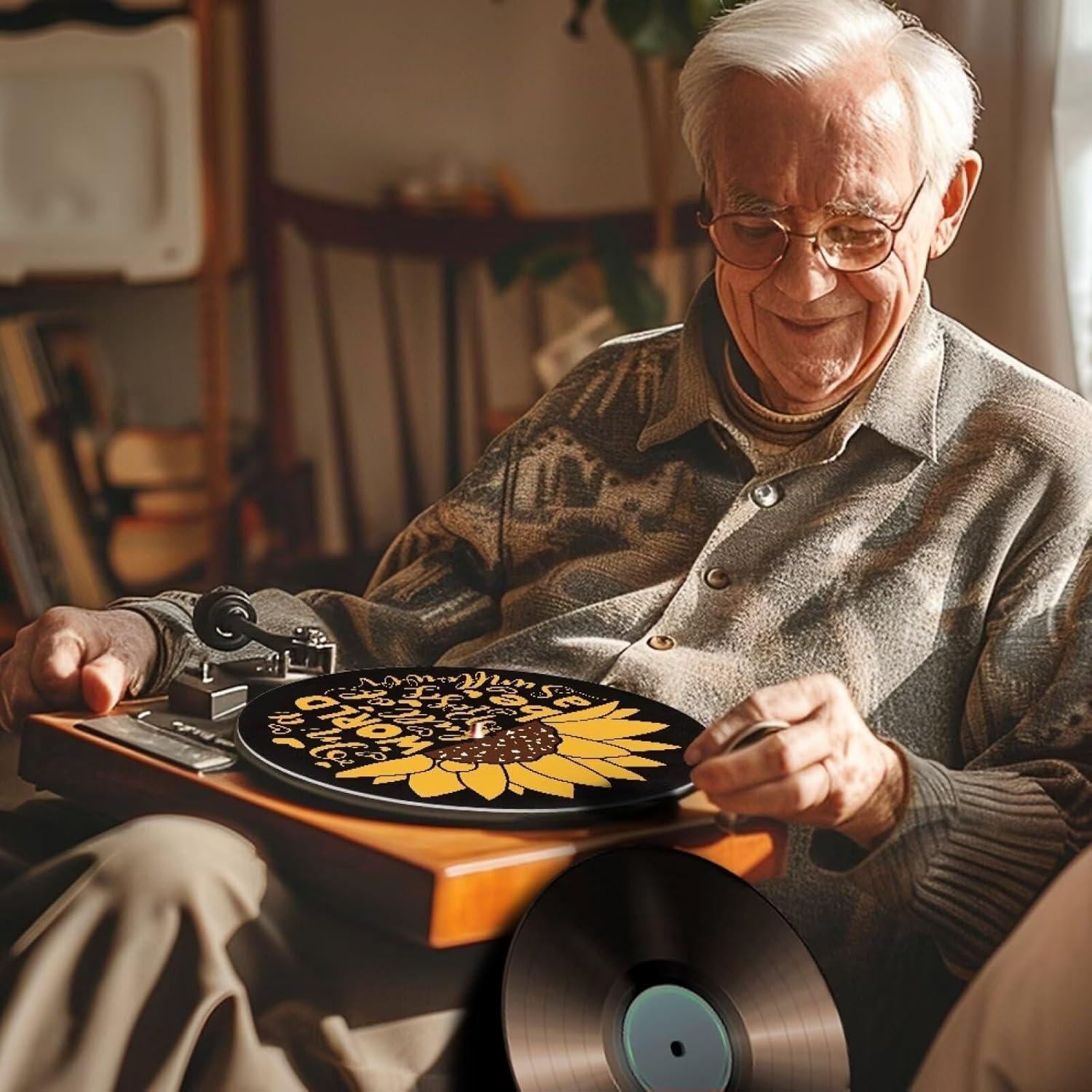 Alfombrilla de Tocadiscos ZDCUSTOM Girasol 29.5 cm Antideslizante