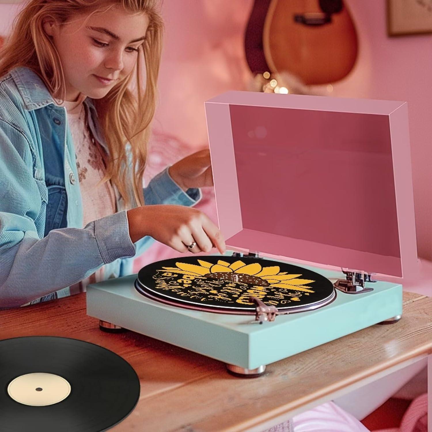 Alfombrilla de Tocadiscos ZDCUSTOM Girasol 29.5 cm Antideslizante