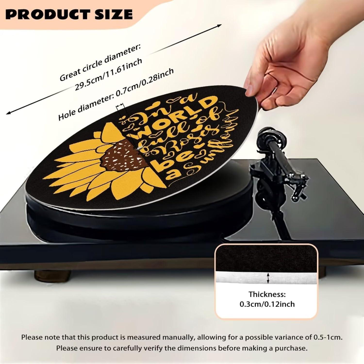 Alfombrilla de Tocadiscos ZDCUSTOM Girasol 29.5 cm Antideslizante