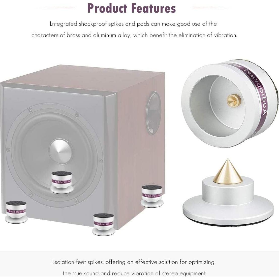 Aisladores de Altavoces Audiocrast IF03S - Picos Antivibración HiFi