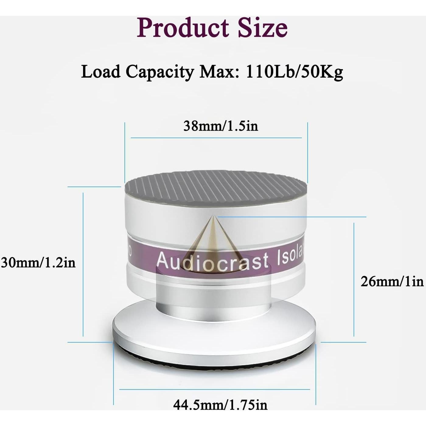 Aisladores de Altavoces Audiocrast IF03S - Picos Antivibración HiFi